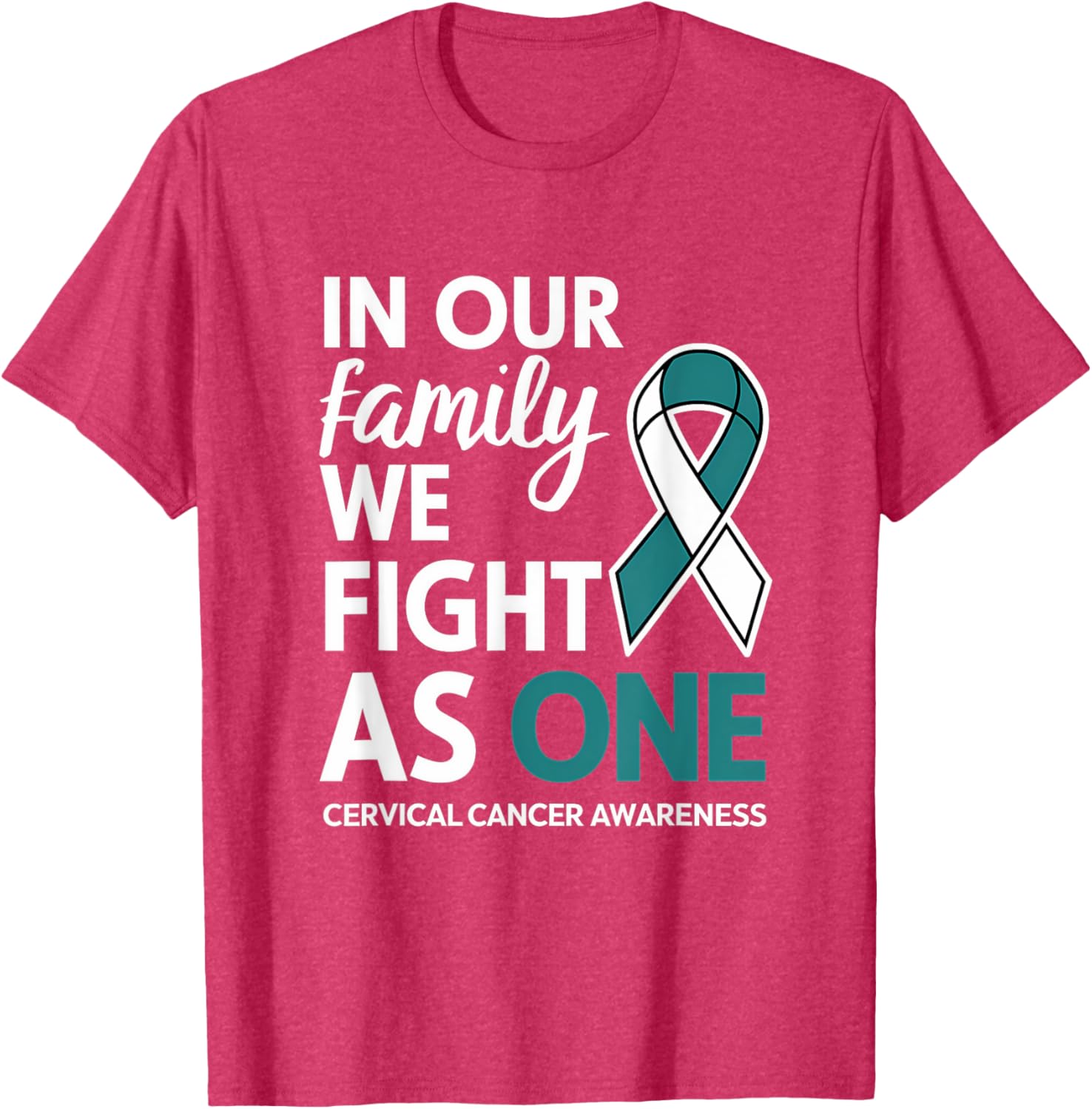 Cervical Cancer Awareness Teal Ribbon Family T-Shirt for Hope and Unity - 19