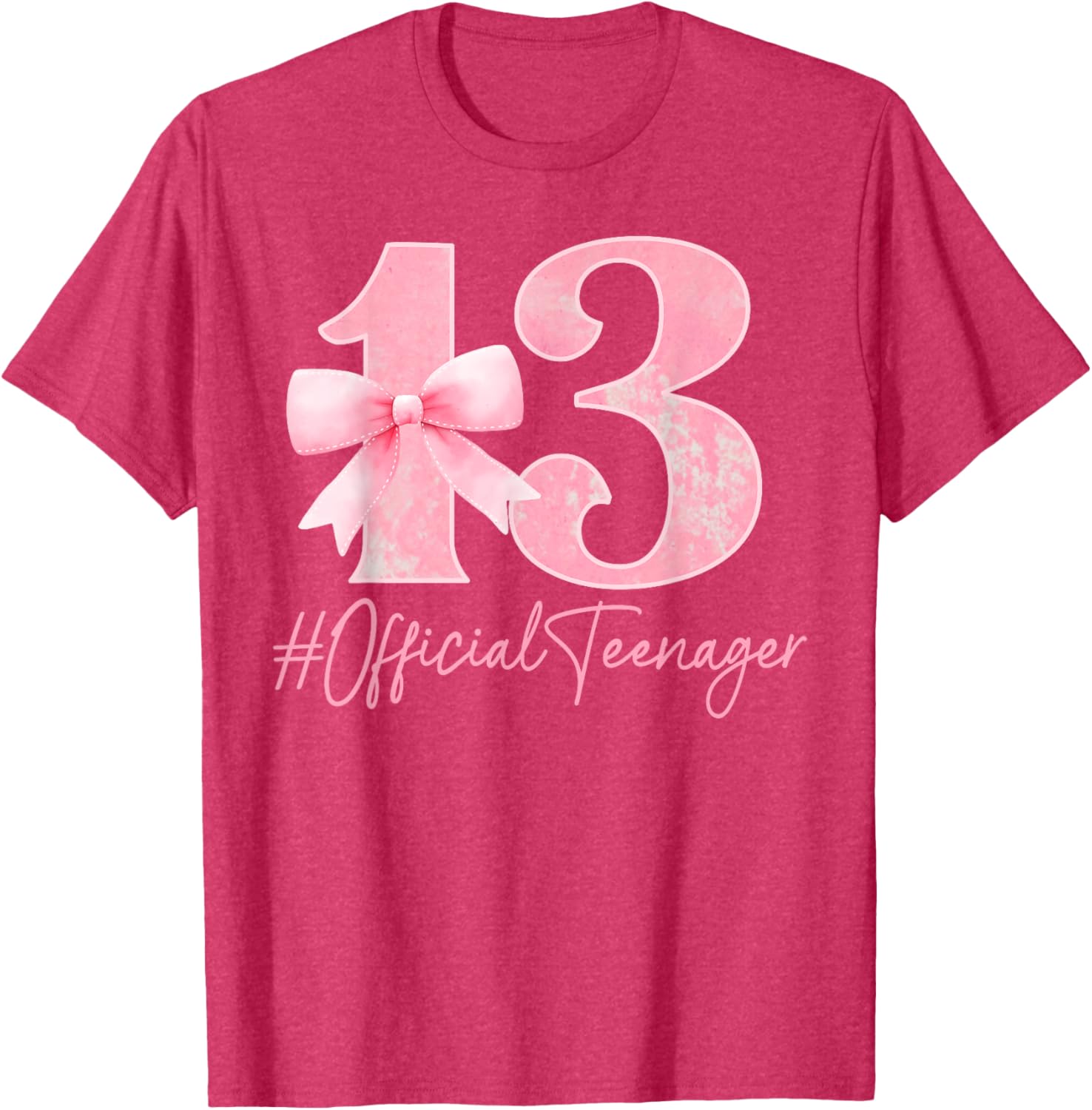 Cute Pink 13th Birthday Coquette Bow T-Shirt for Girls Turning 13 - 9