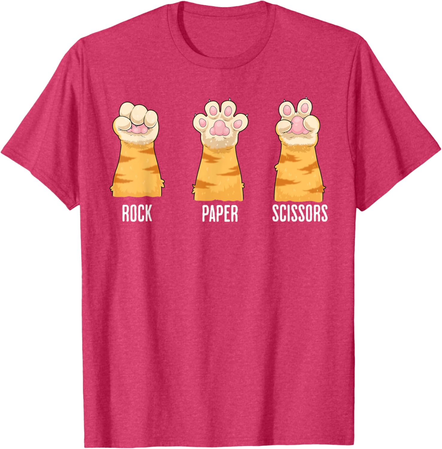 Funny Cat Paws Rock Paper Scissors T-Shirt for Kids and Adults - 5