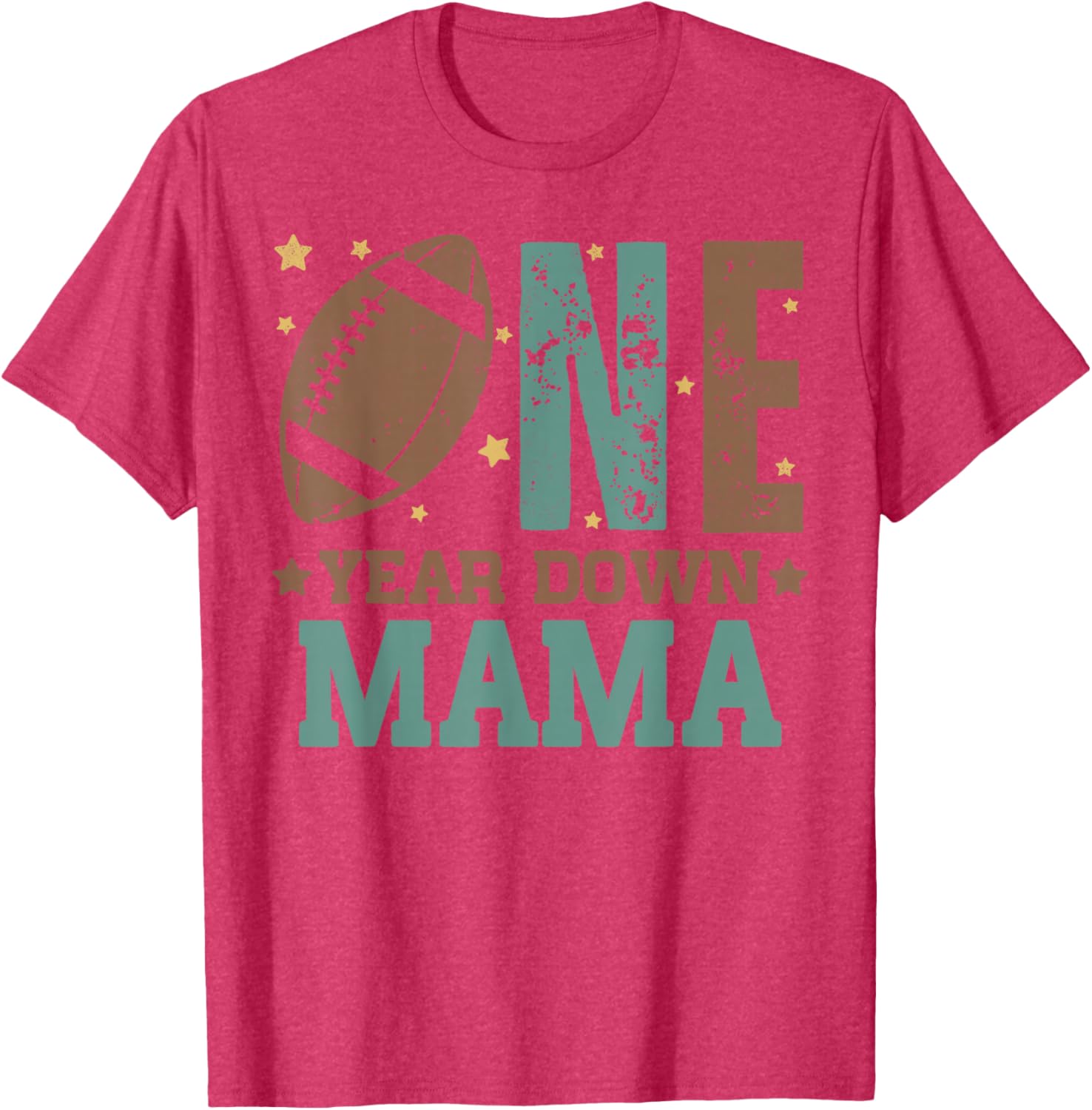 Cute Mama of 1 Year Old Football Birthday Party T-Shirt for Moms - 6
