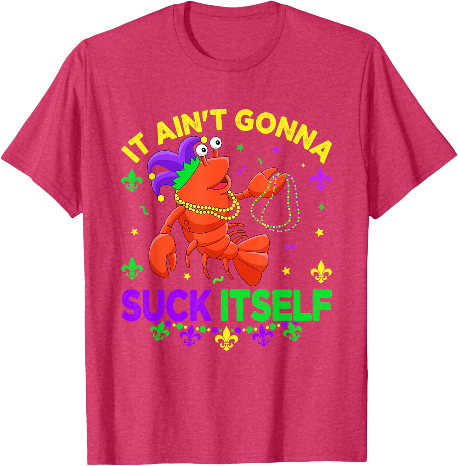 Fun Crawfish Jester Beads Mardi Gras T-Shirt for Festive Celebrations - 10