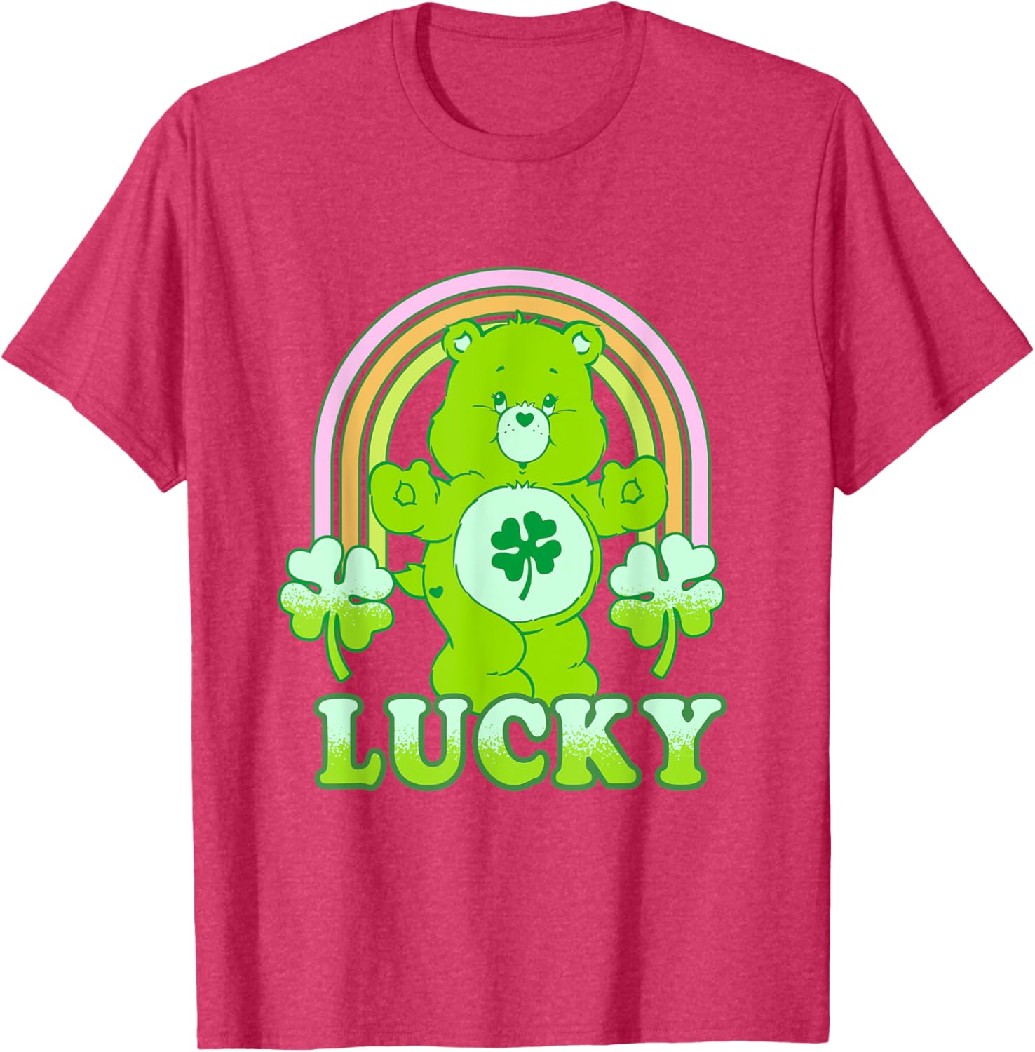 Care Bears St. Patrick's Day Lucky Bear Pastel Rainbow T-Shirt for Fun - 3
