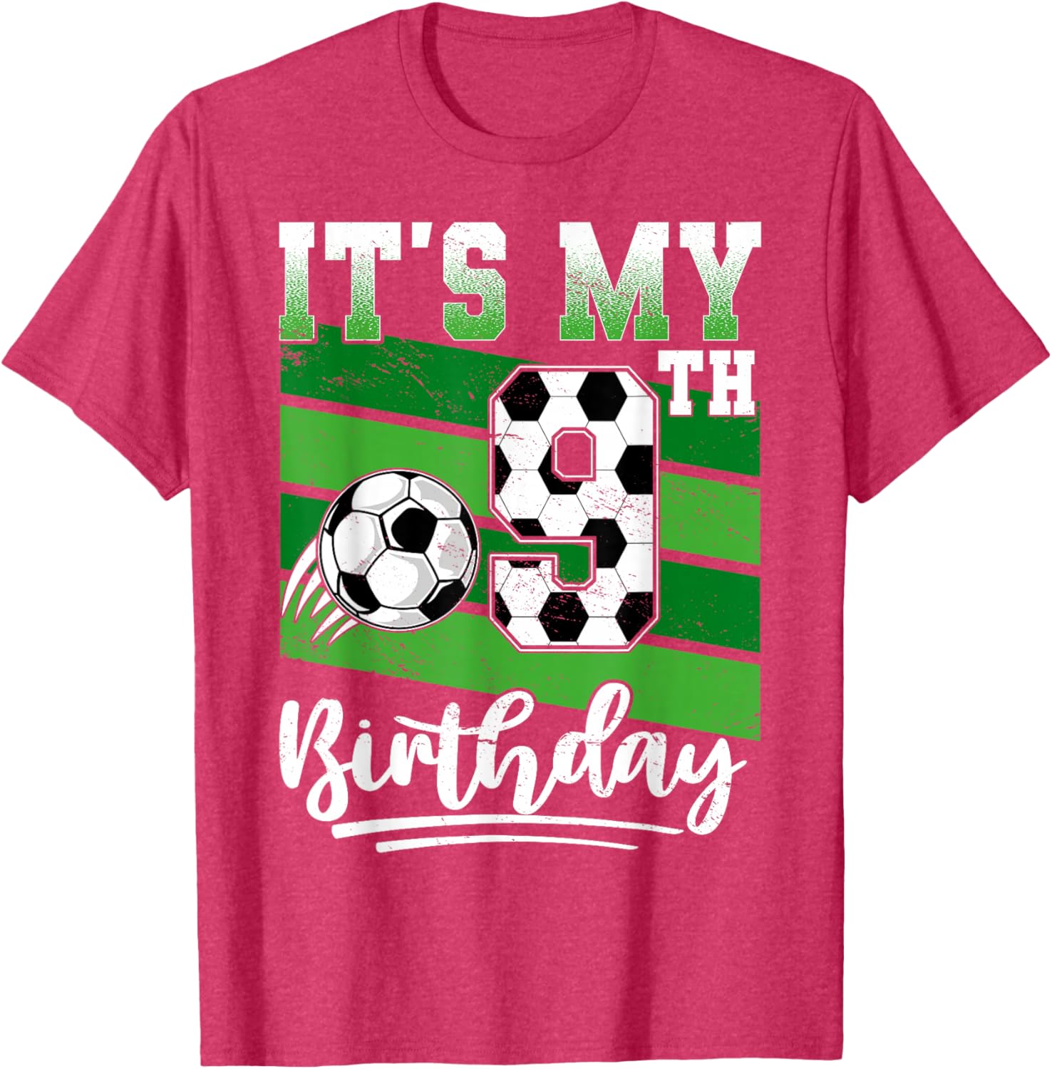 Cool 9th Birthday Soccer Ball T-Shirt for Kids Birthday Celebrations - 13