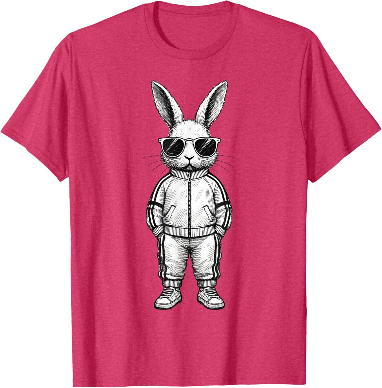 Cool Bunny Face with Sunglasses Easter T-Shirt for Boys and Kids - 2