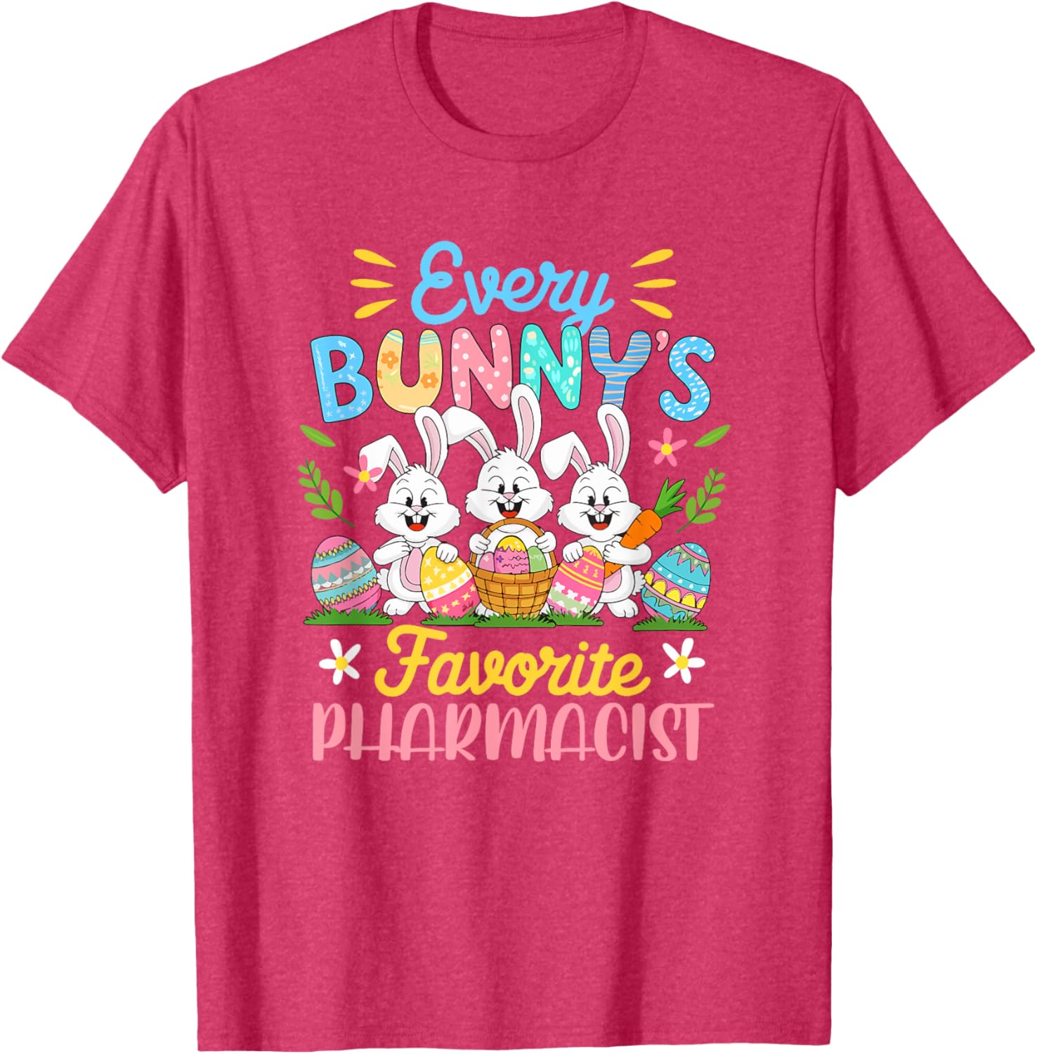 Bunny's Favorite Pharmacist Easter Bunnies Egg Hunt T-Shirt for Kids - 19