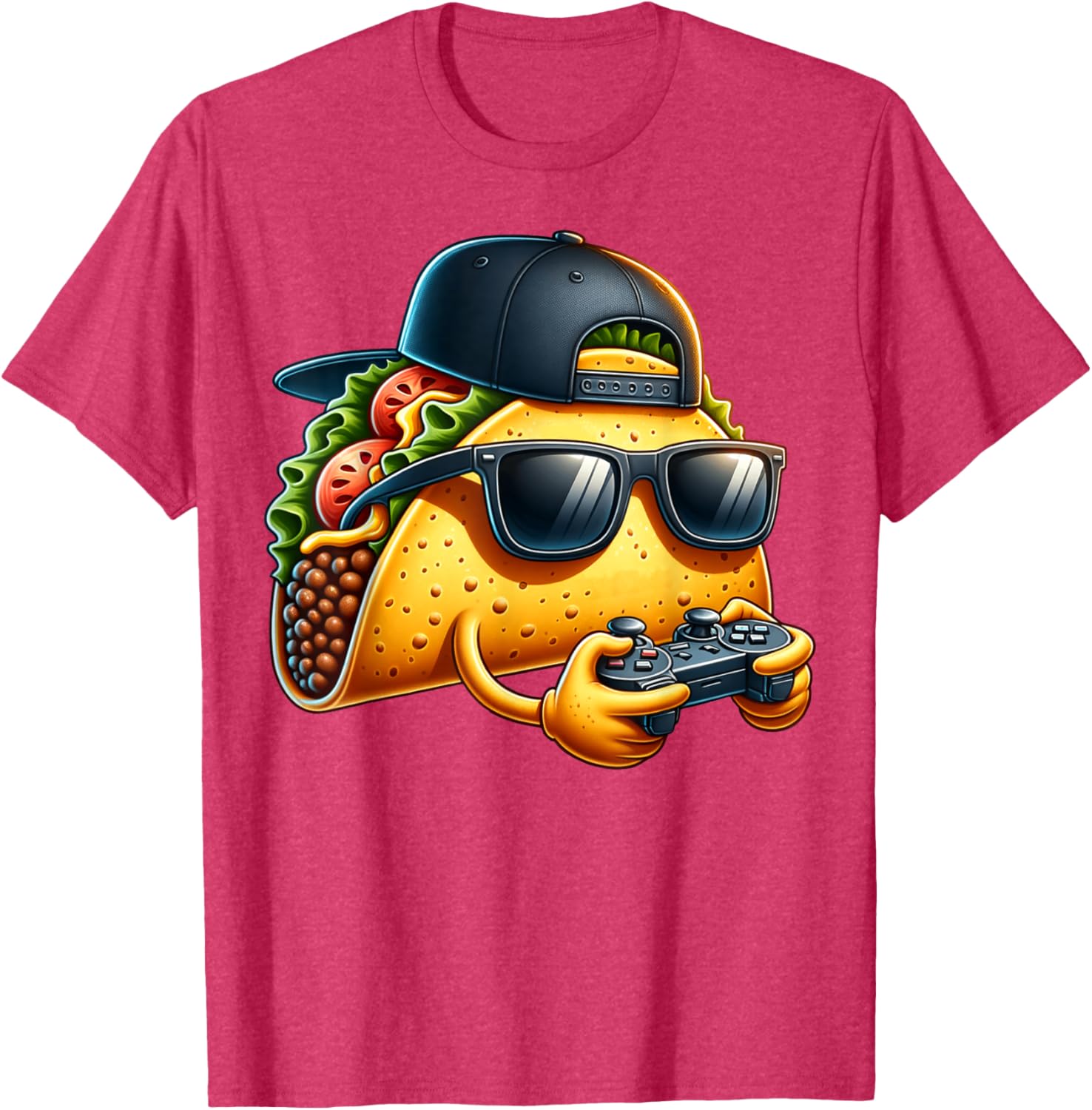 Funny Taco Playing Video Games T-Shirt for Gamers and Taco Lovers - 17