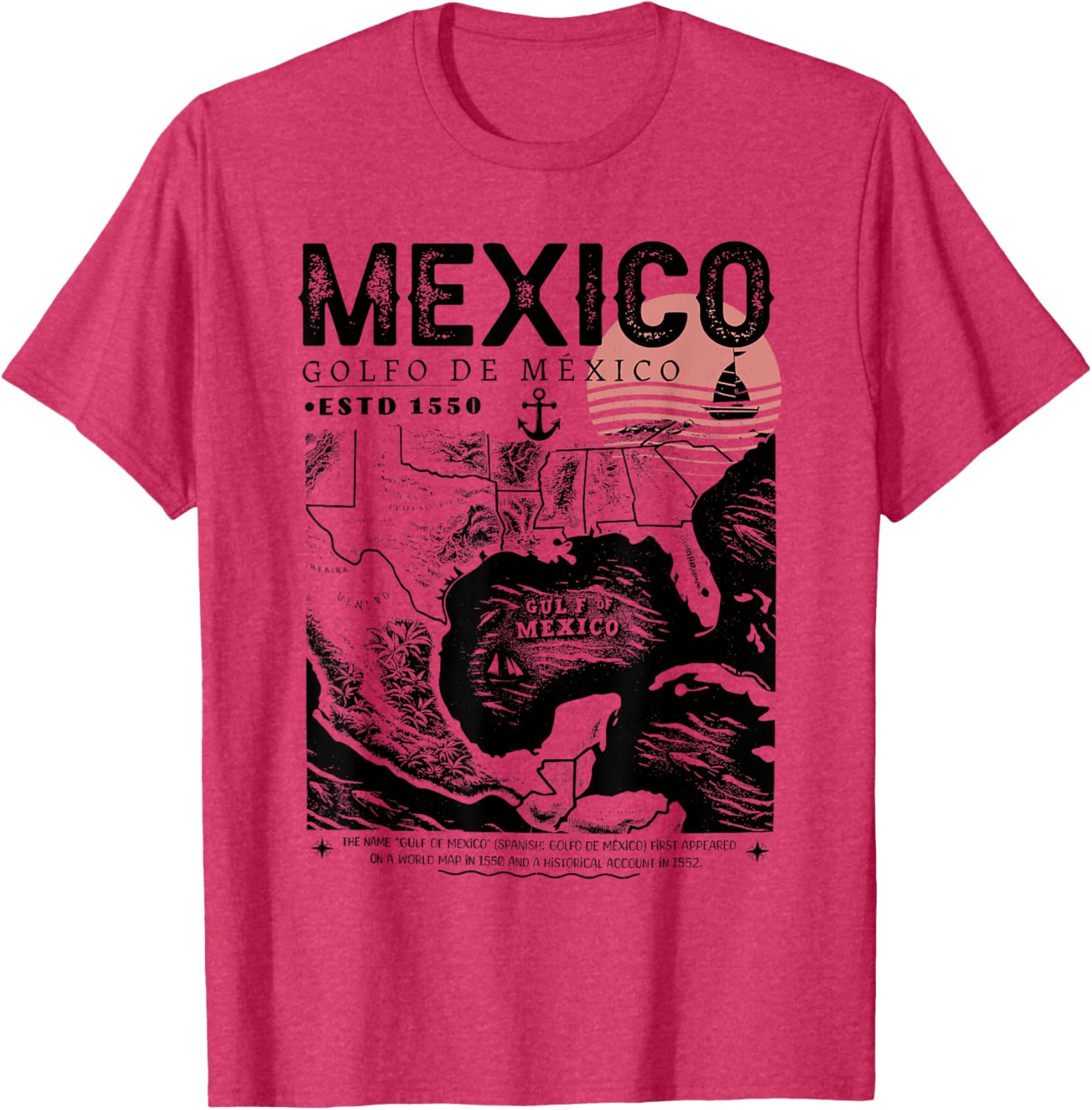 Gulf of Mexico 1550 History Facts T-Shirt for Ocean Lovers and Travelers - 12