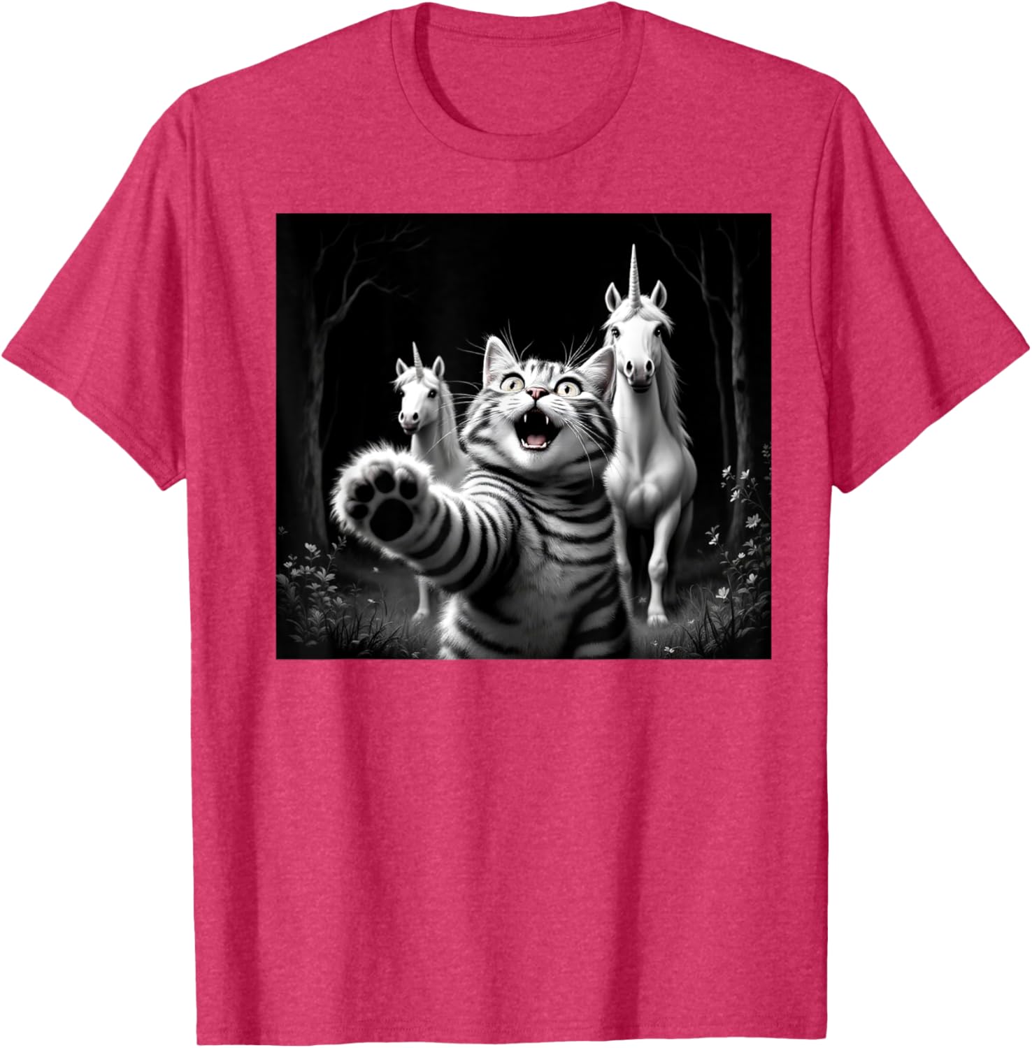 Funny Cat and Unicorn Selfie T-Shirt for Cat Lovers and Kids - 19