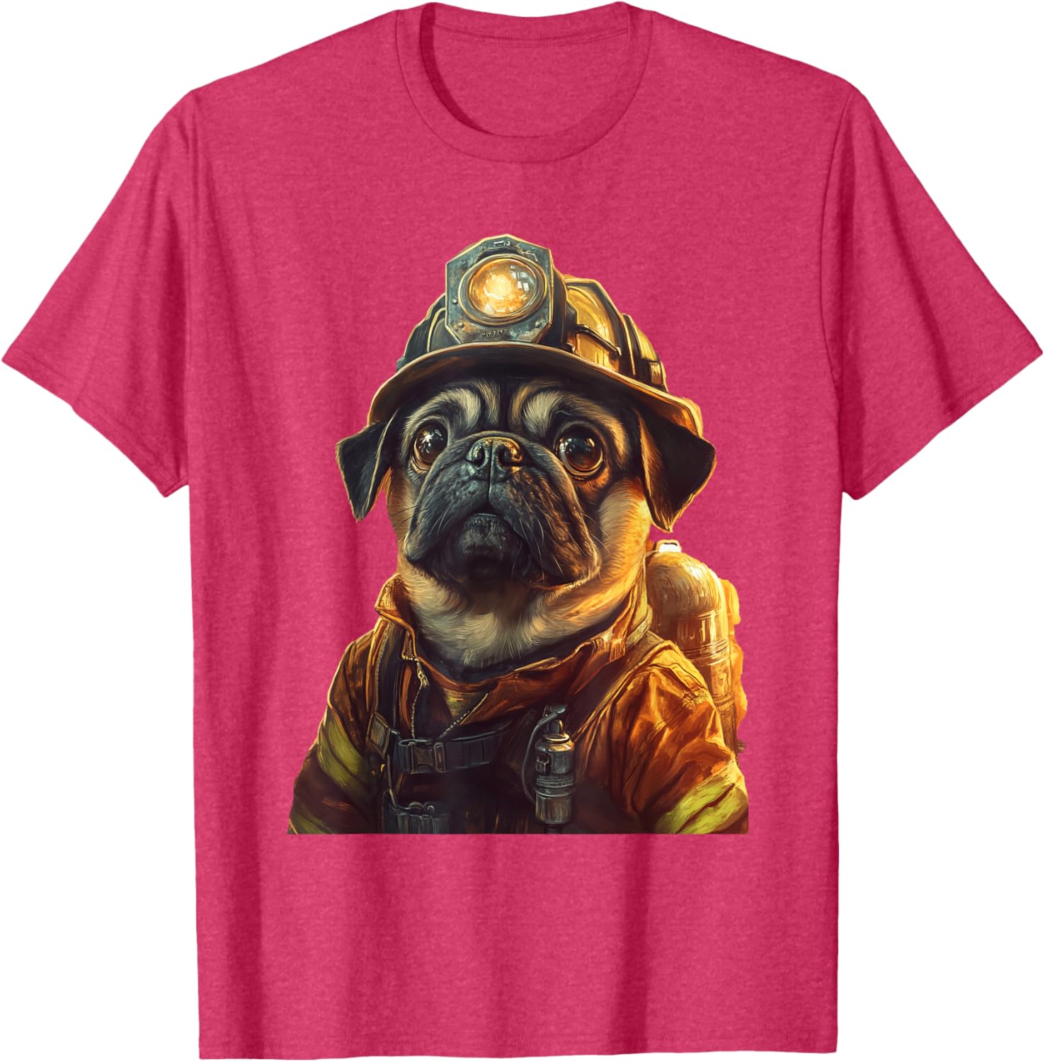 Cute Pug Firefighter T-Shirt for Dog Lovers - Fun and Playful Design - 1