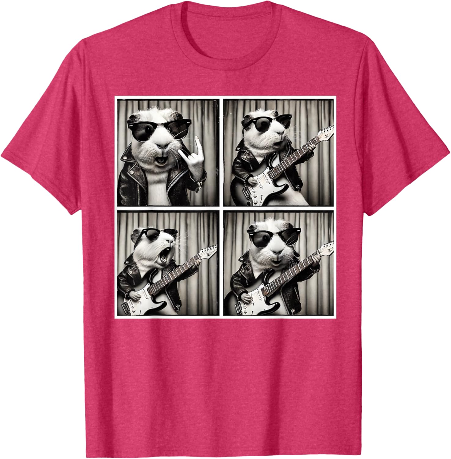 Cute Guinea Pig Electric Guitar T-Shirt for Music Lovers and Pet Fans - 21