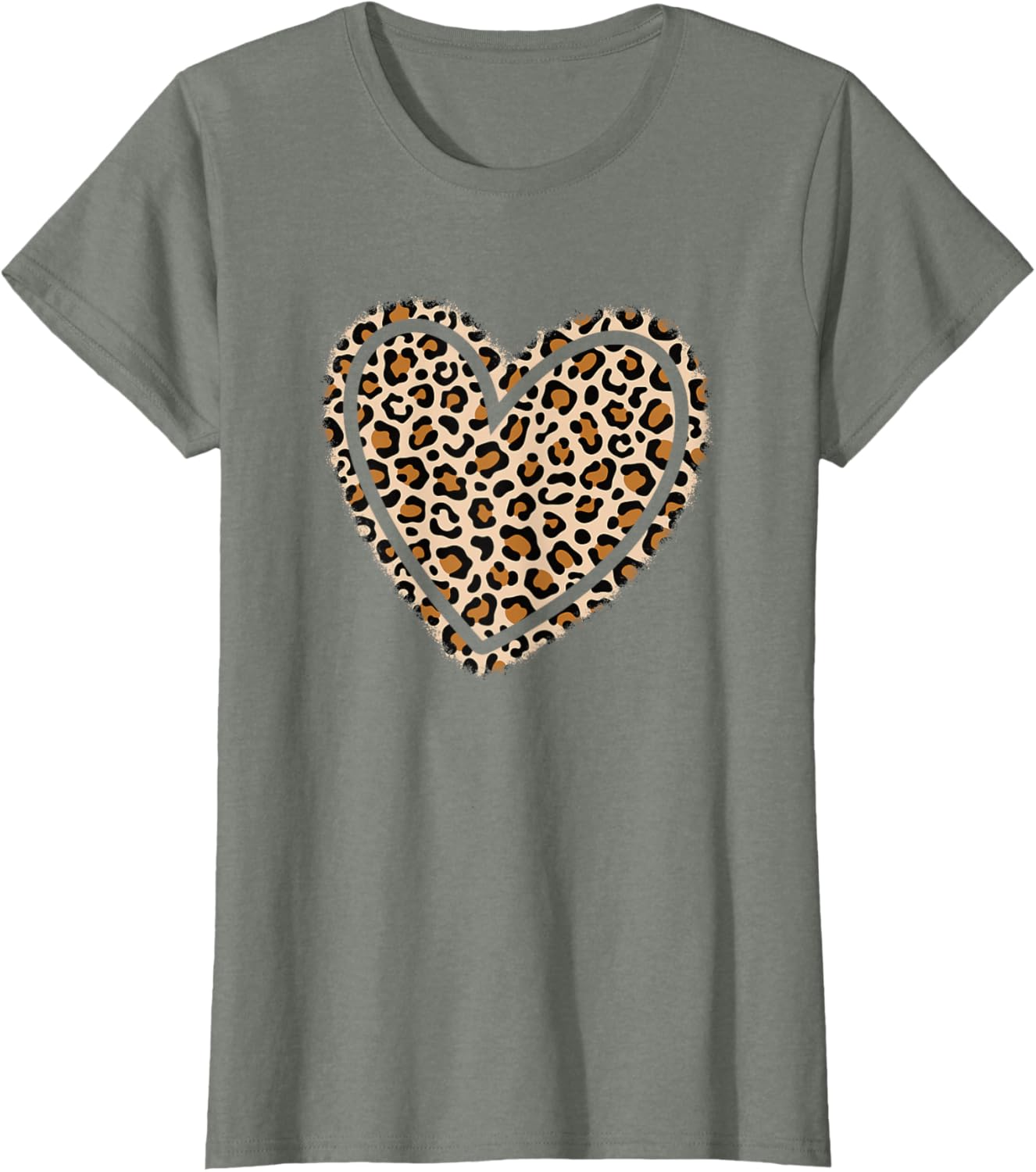 Cute Leopard Print Heart T-Shirt for Women and Girls - Stylish Apparel - 9