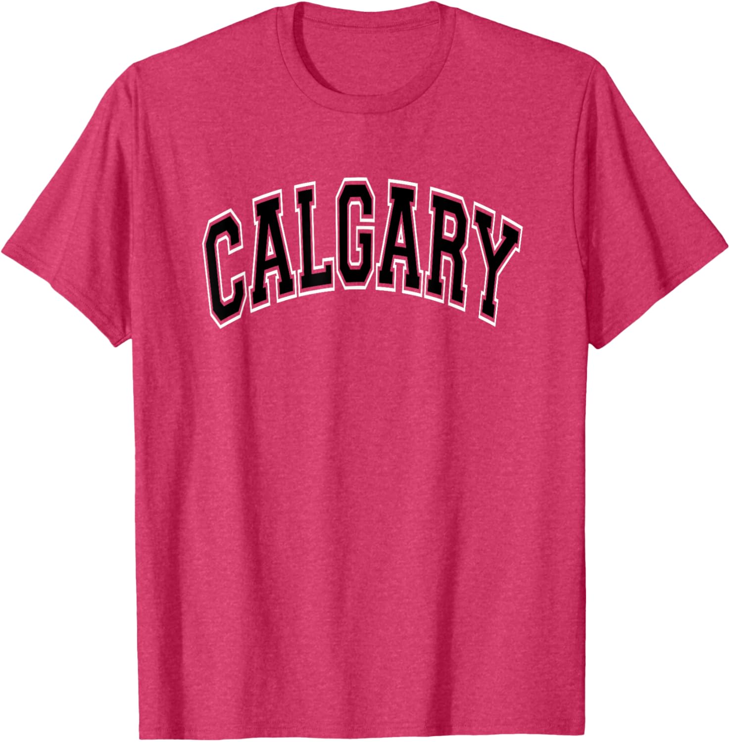 Calgary Arched Black Text T-Shirt Comfortable Casual Wear for Everyday Style - 11