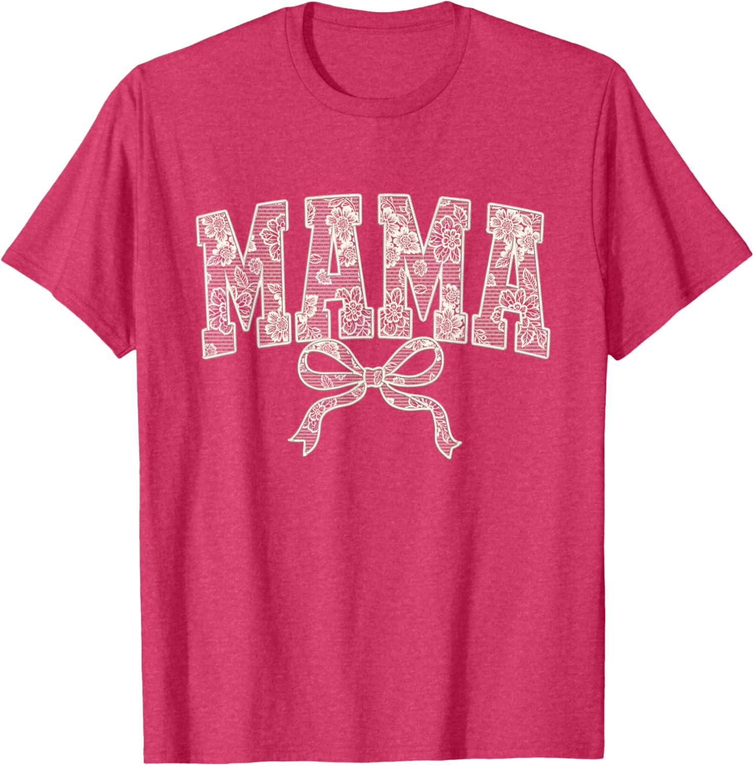 Cute Mama Lace Print Embroidery T-Shirt for Moms 2025 Fashion Women - 7