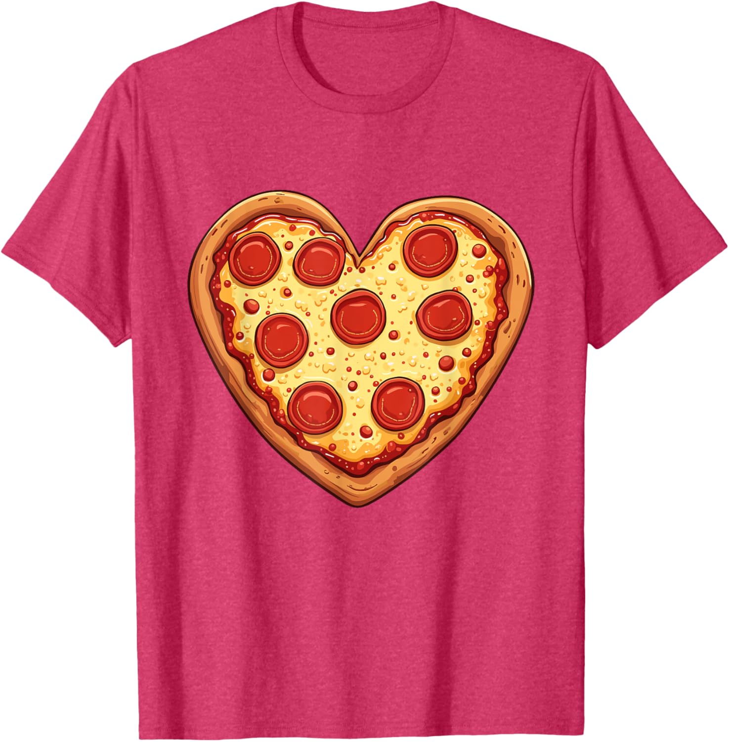 Cute Heart-Shaped Pizza Valentine's Day T-Shirt for Pizza Lovers - 9