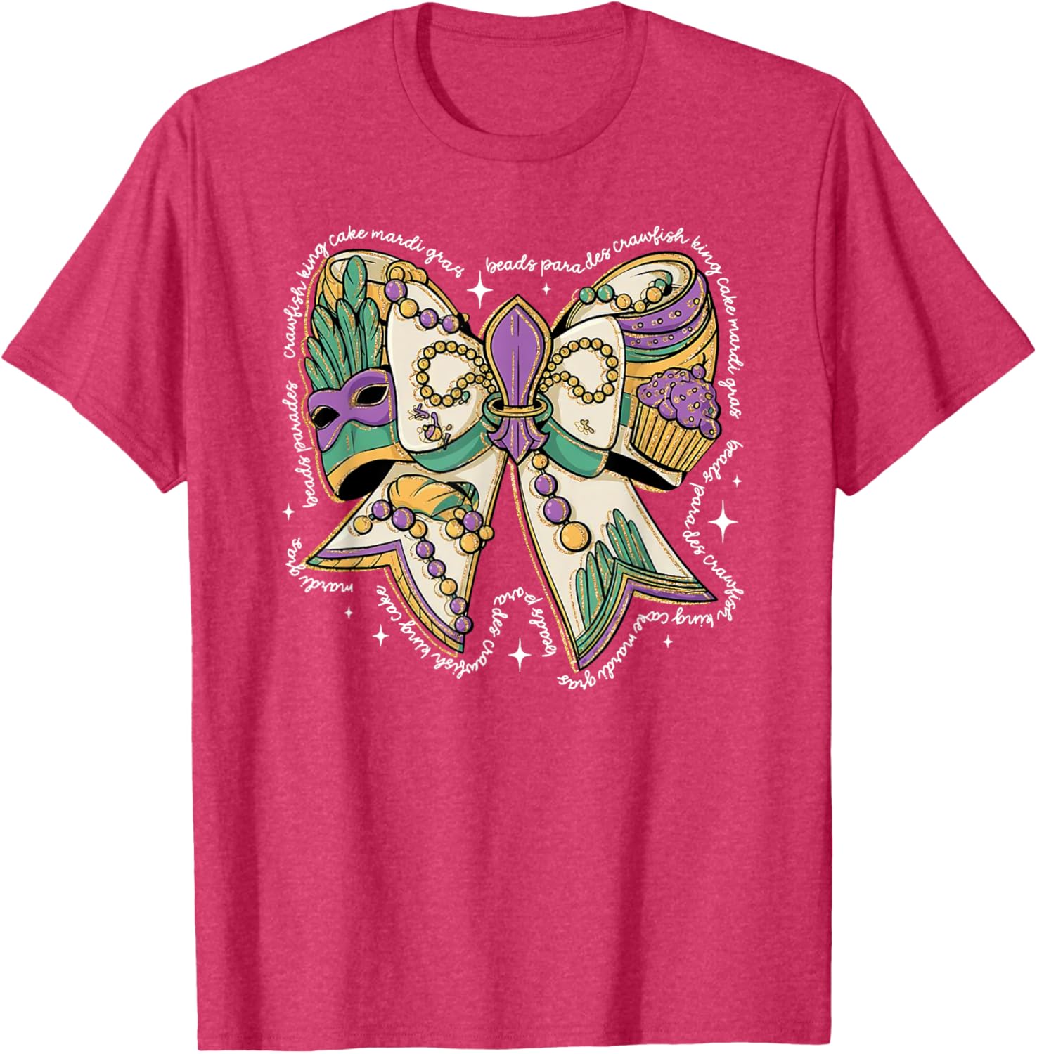 Coquette Bow Mardi Gras T-Shirt for Men and Women - Fun Festival Wear - 8