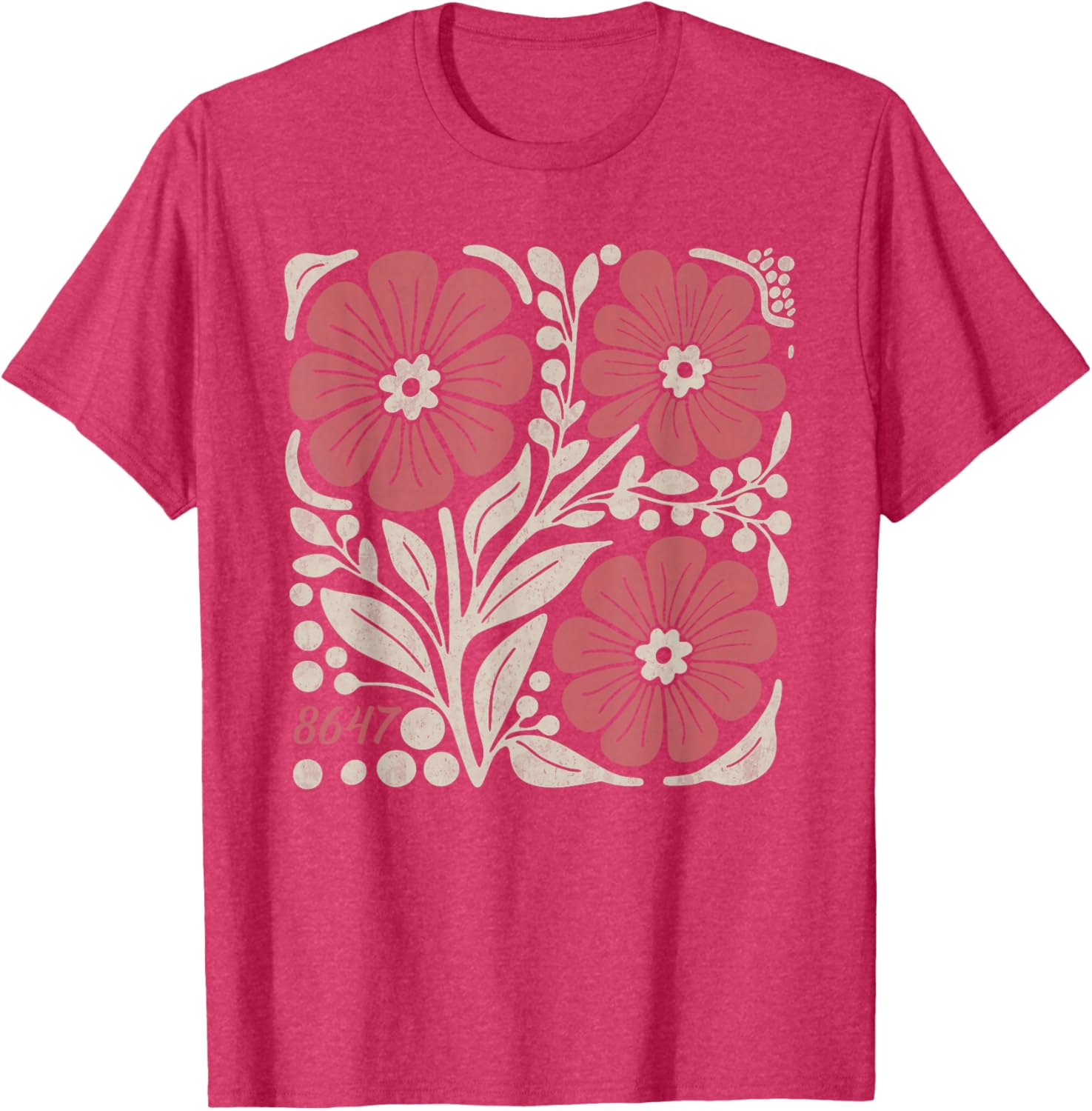 Floral Boho Anti Trump 86 47 T-Shirt for Stylish Casual Wear - 28