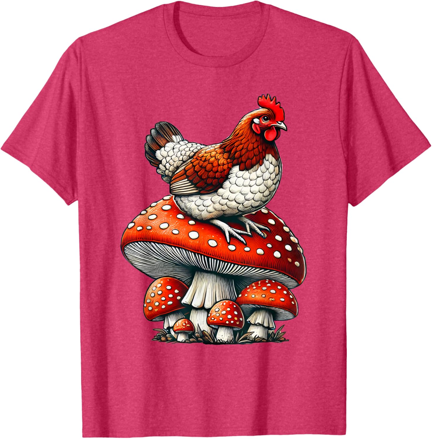 Cute Chicken Mushroom T-Shirt for Fun and Stylish Casual Wear - 1