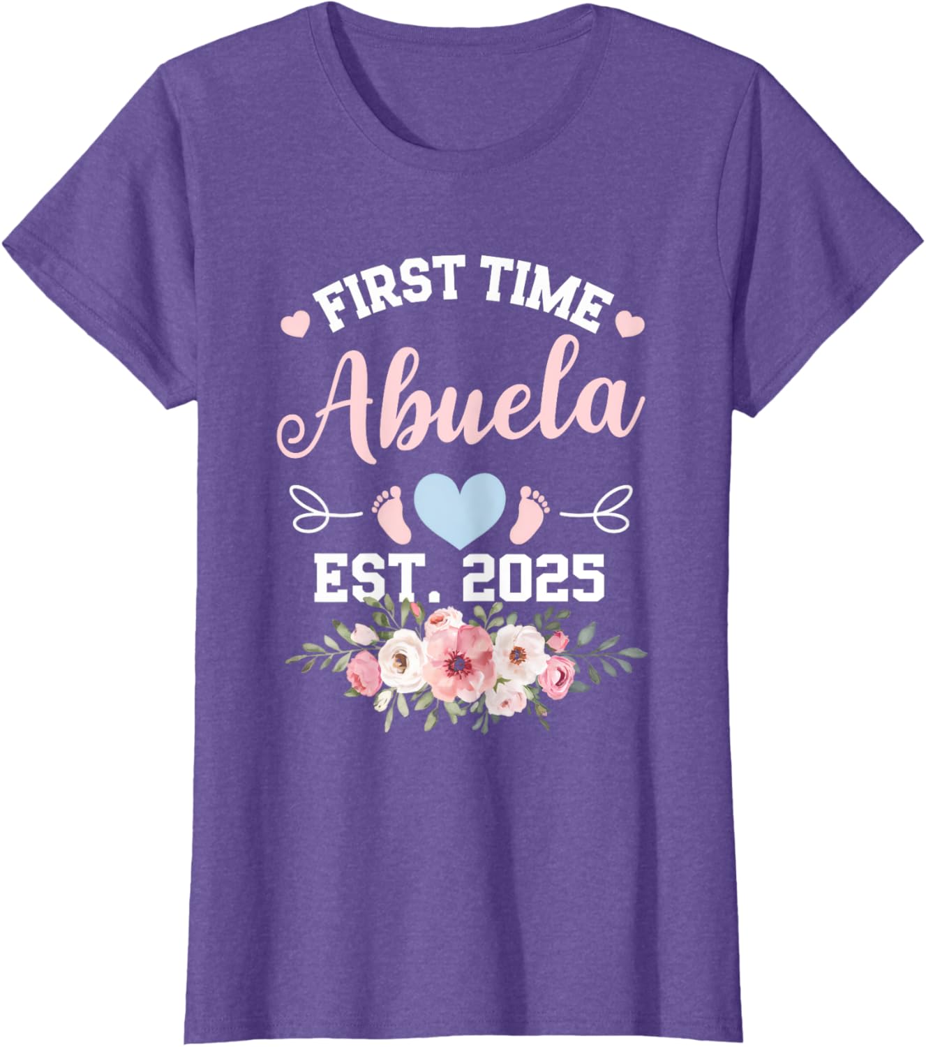 Cute Women's First Time Abuela 2025 Mother's Day Pregnancy T-Shirt - 19