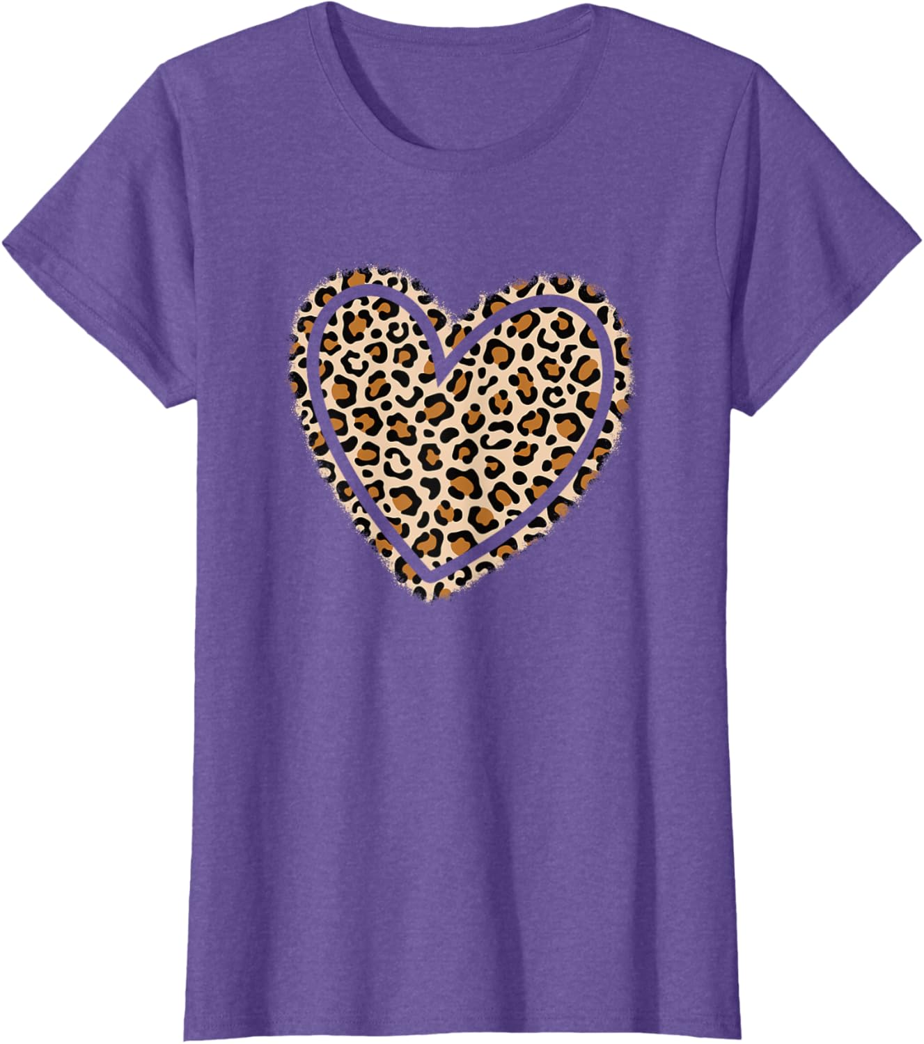 Cute Leopard Print Heart T-Shirt for Women and Girls - Stylish Apparel - 11