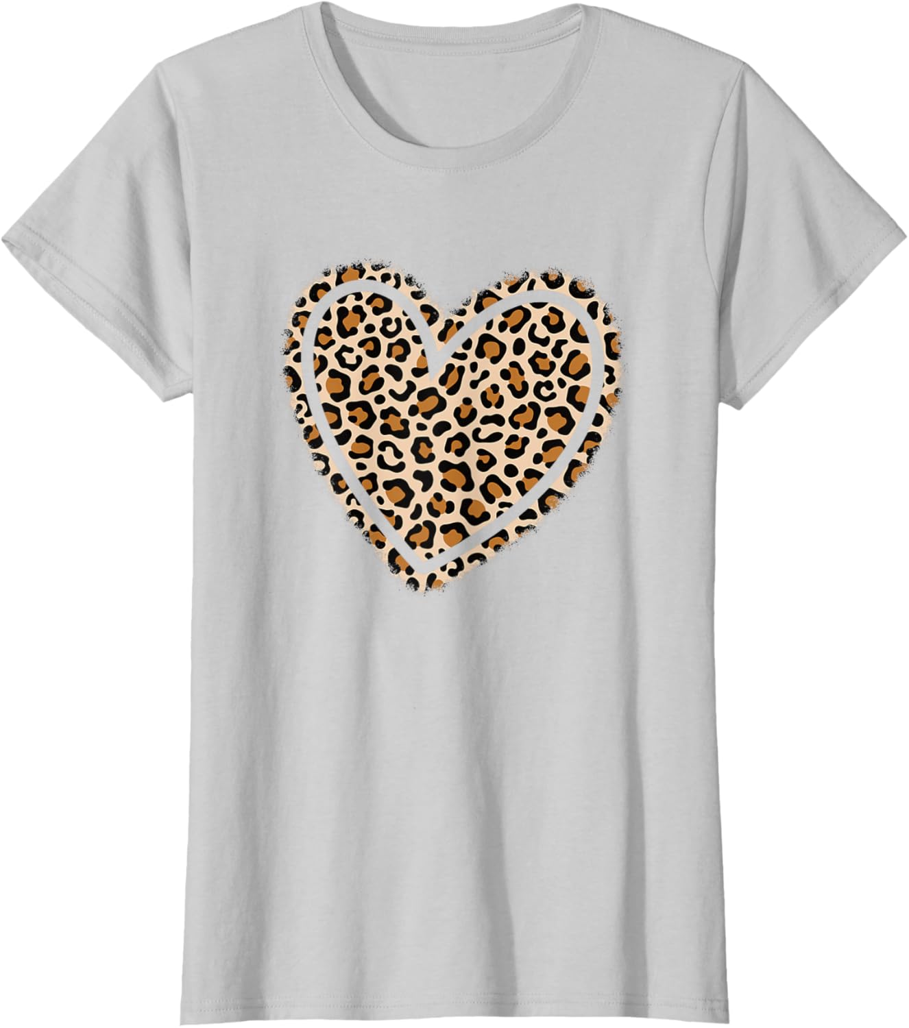 Cute Leopard Print Heart T-Shirt for Women and Girls - Stylish Apparel - 4