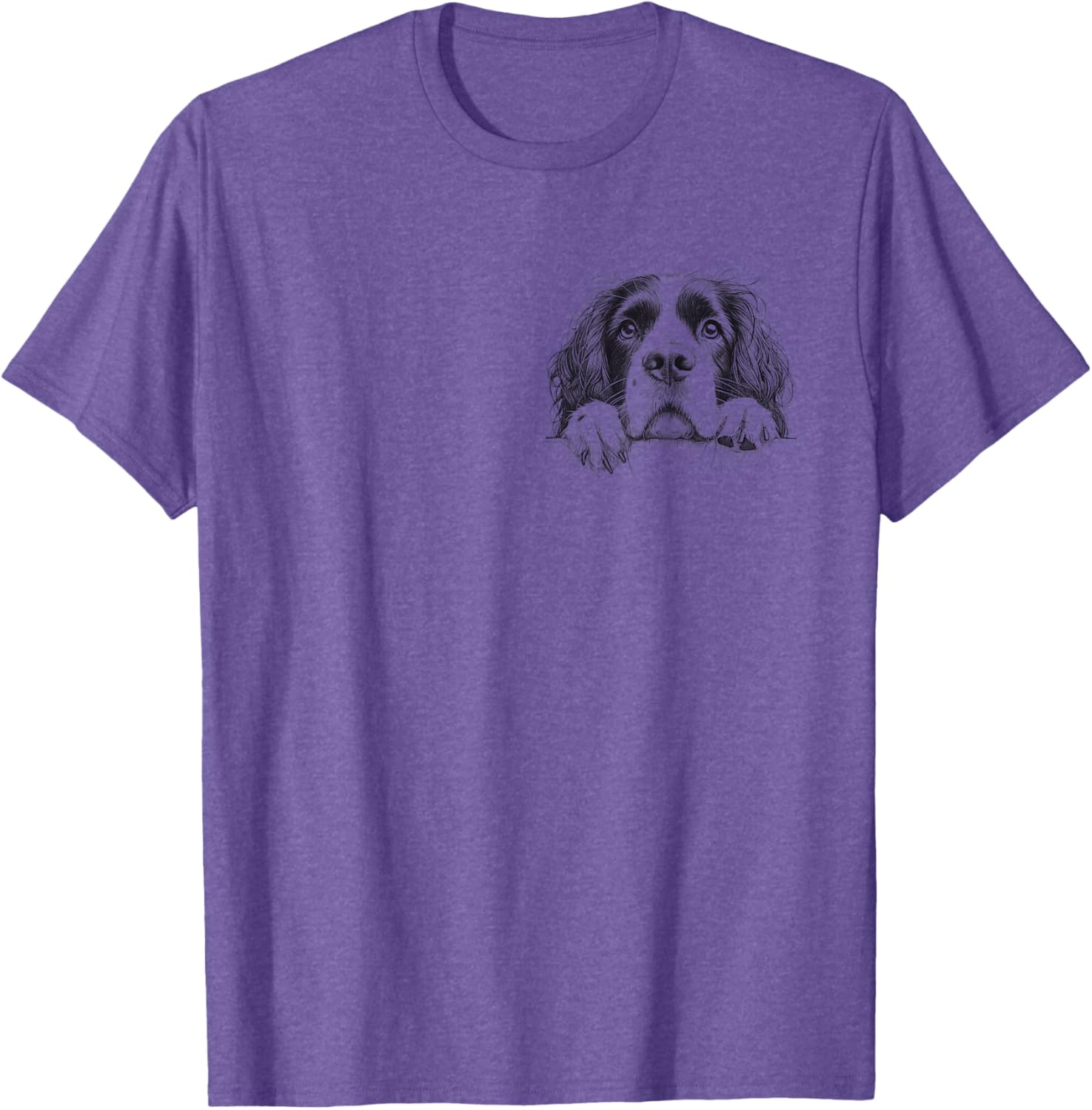 Cute Springer Spaniel Peeking Dog Lover T-Shirt for Men and Women - 10