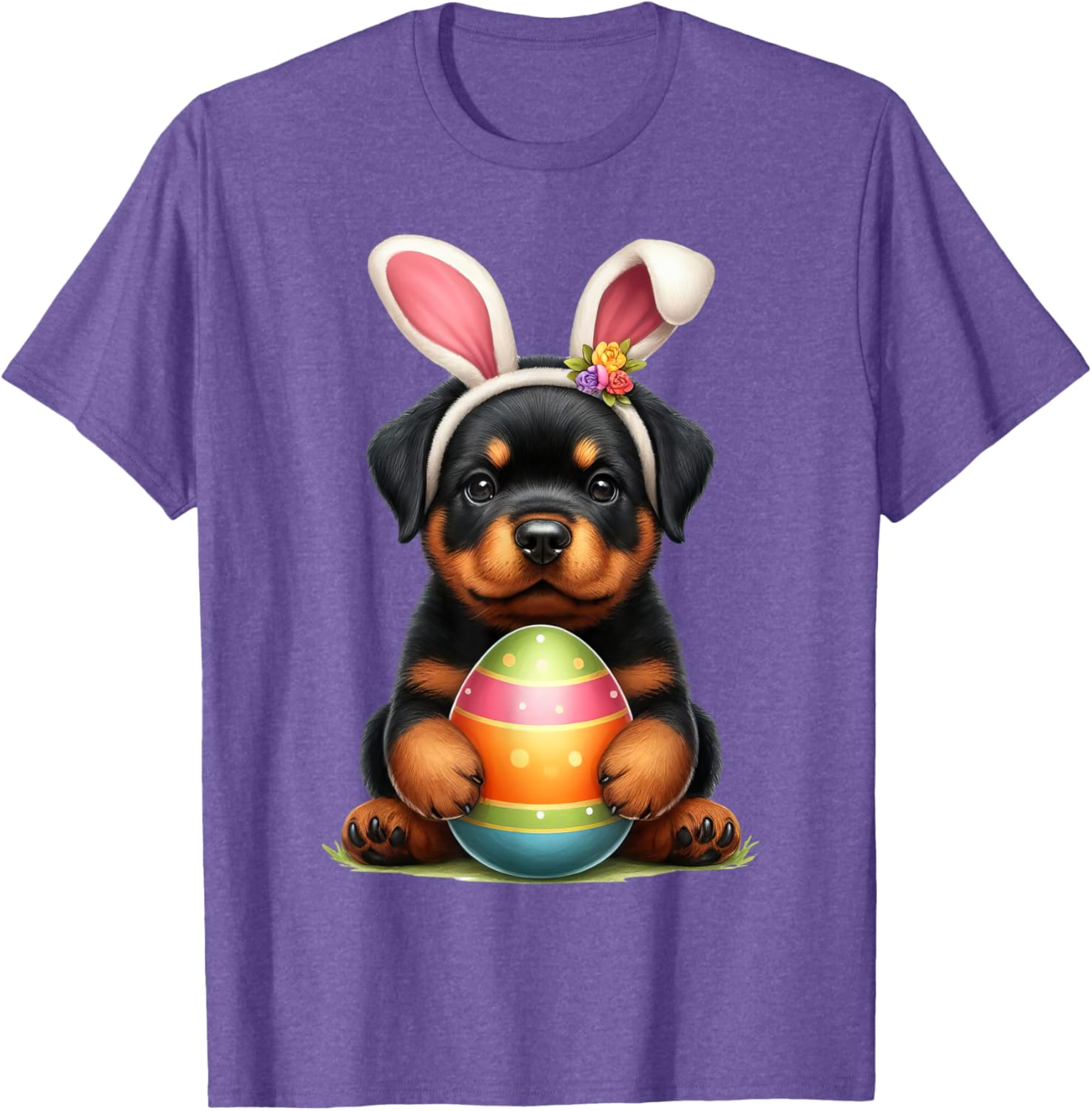 Cute Bunny Rottweiler Dog Easter T-Shirt Perfect for Spring Celebrations - 28
