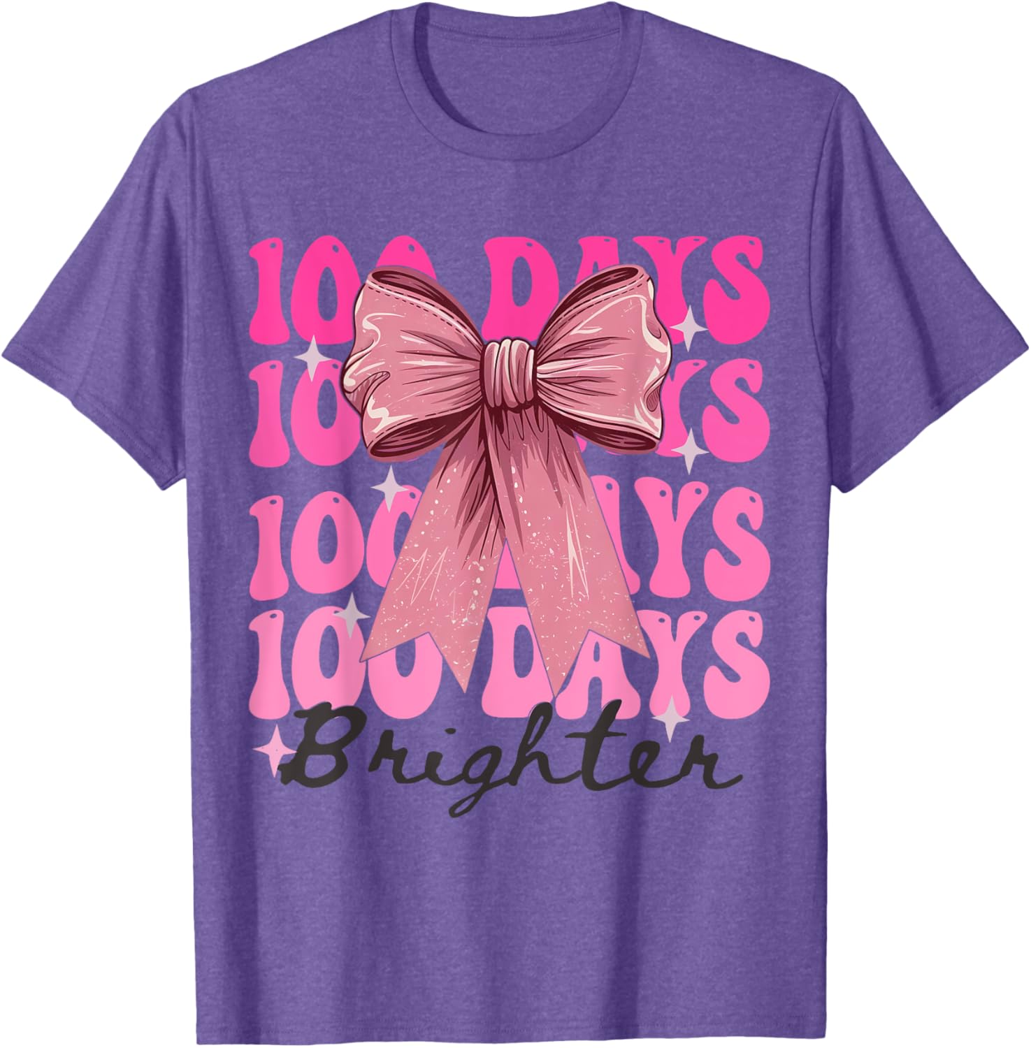 Cute 100 Days of School Girls Coquette Bow T-Shirt for Celebrations - 12