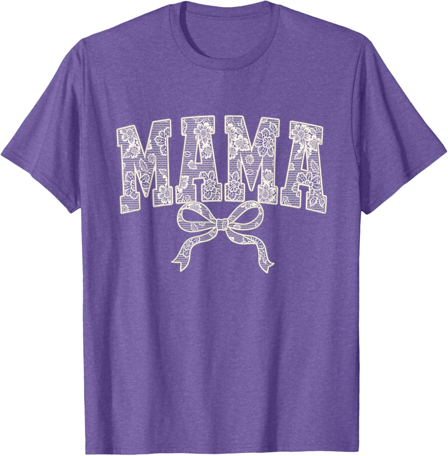 Cute Mama Lace Print Embroidery T-Shirt for Moms 2025 Fashion Women - 14