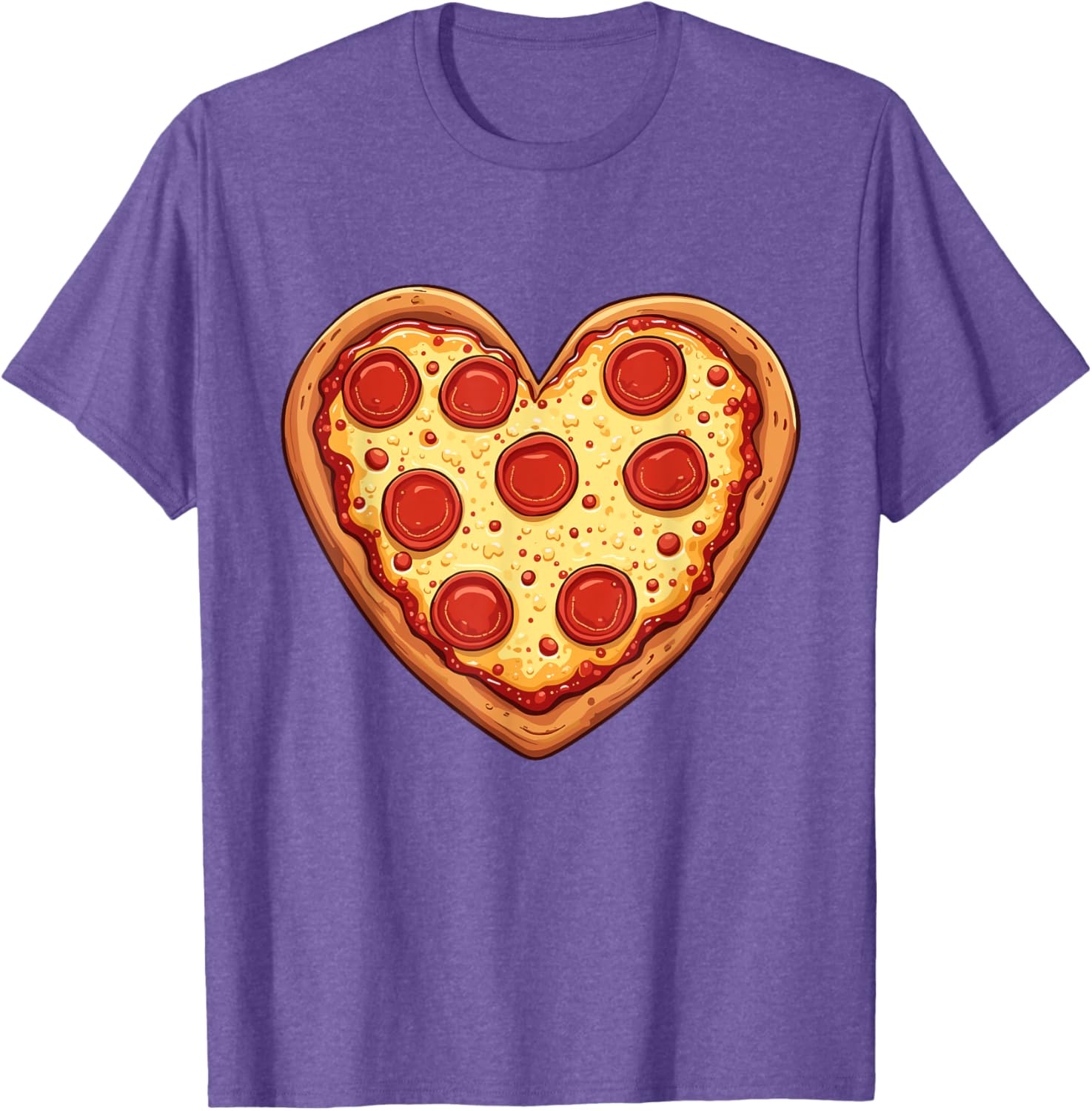 Cute Heart-Shaped Pizza Valentine's Day T-Shirt for Pizza Lovers - 13