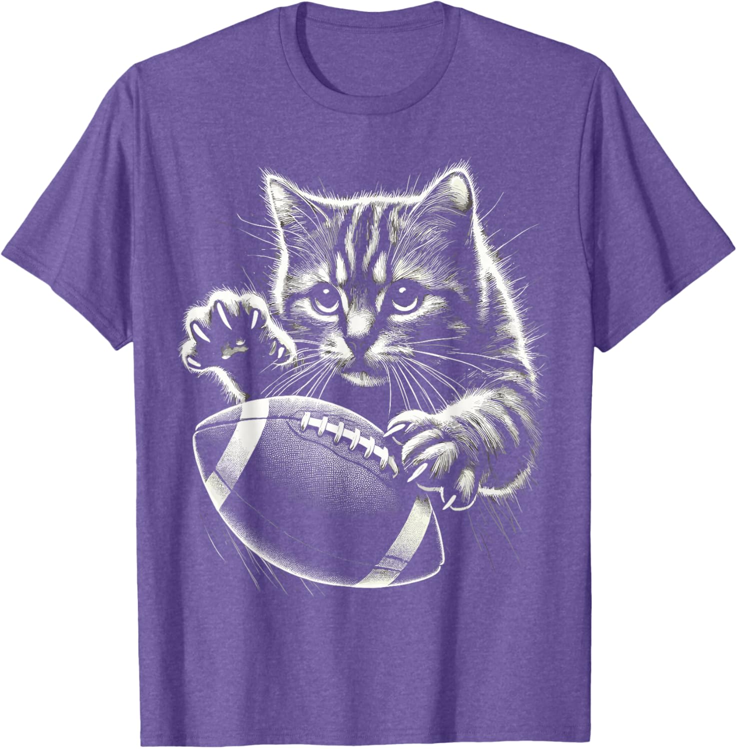 Funny American Football Cat T-Shirt for Pet Lovers and Sports Fans - 7