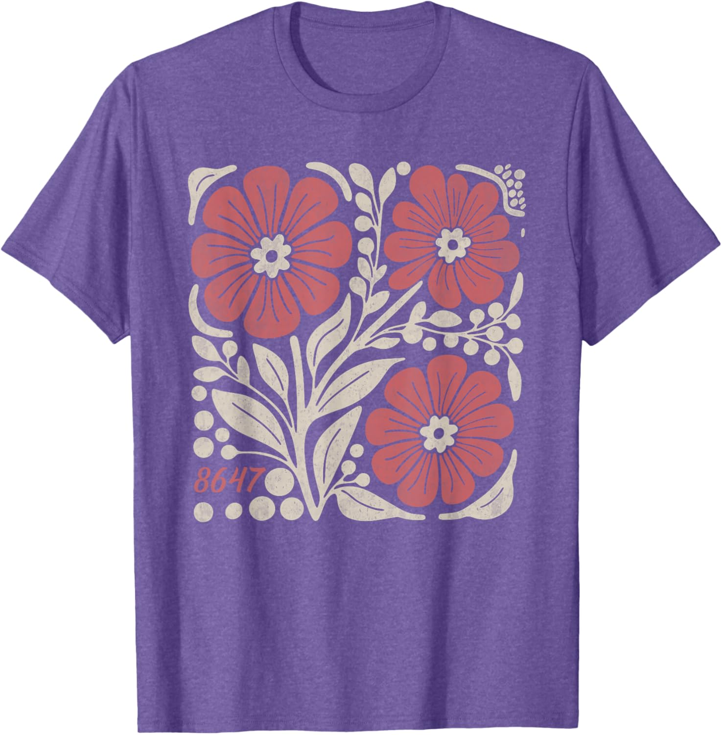 Floral Boho Anti Trump 86 47 T-Shirt for Stylish Casual Wear - 25