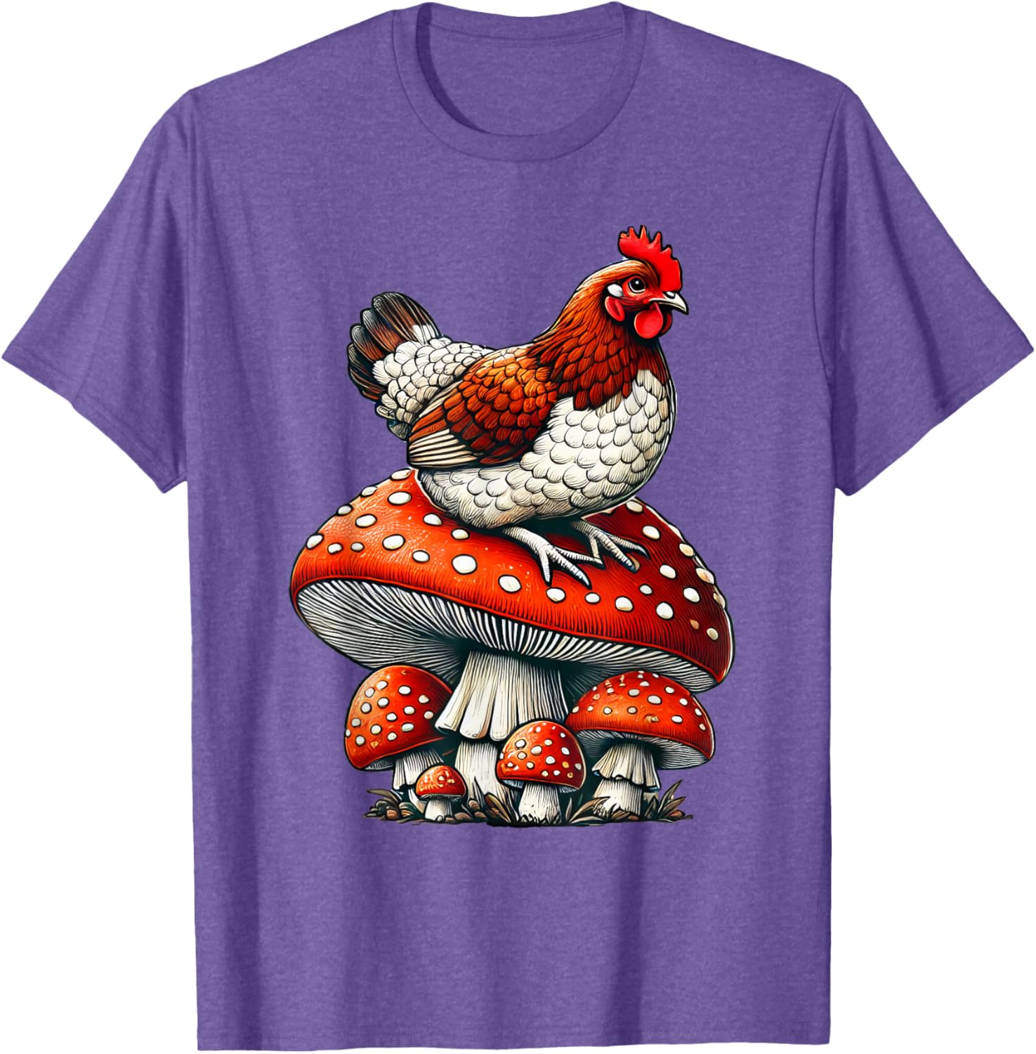 Cute Chicken Mushroom T-Shirt for Fun and Stylish Casual Wear - 14