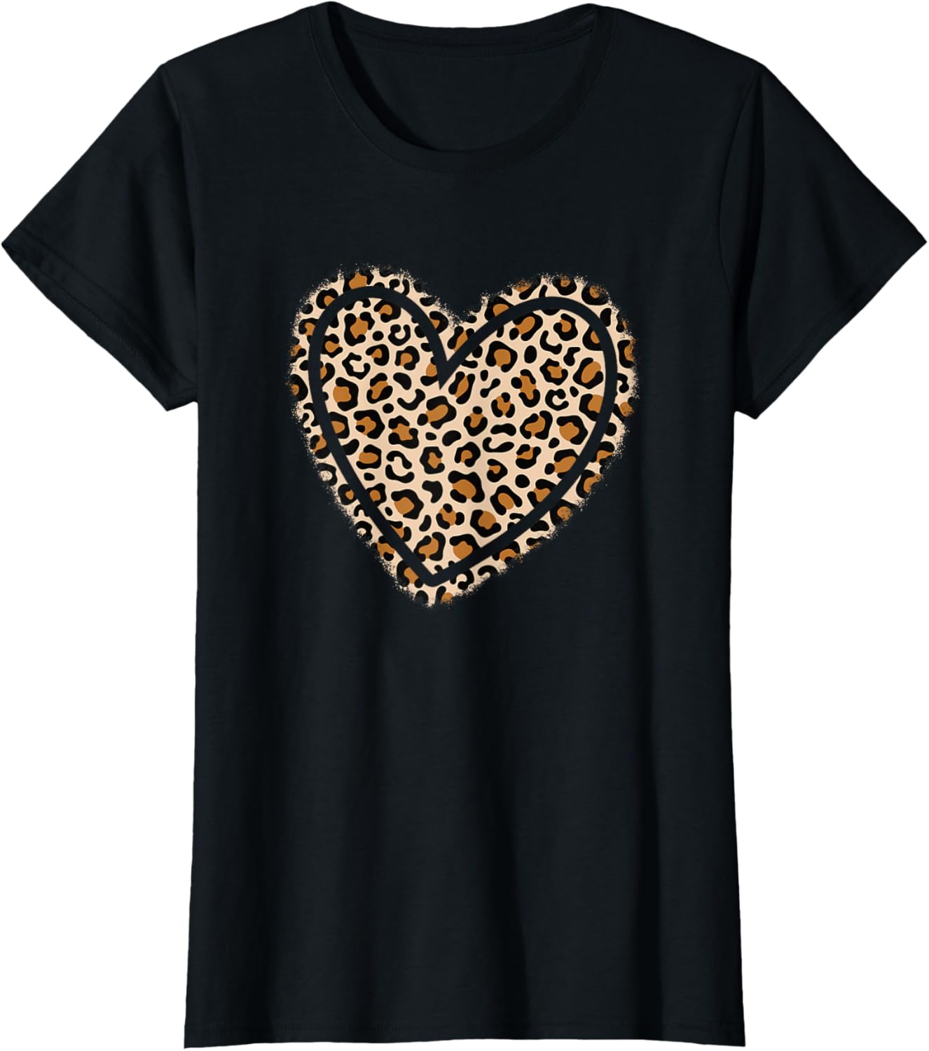 Cute Leopard Print Heart T-Shirt for Women and Girls - Stylish Apparel - 18
