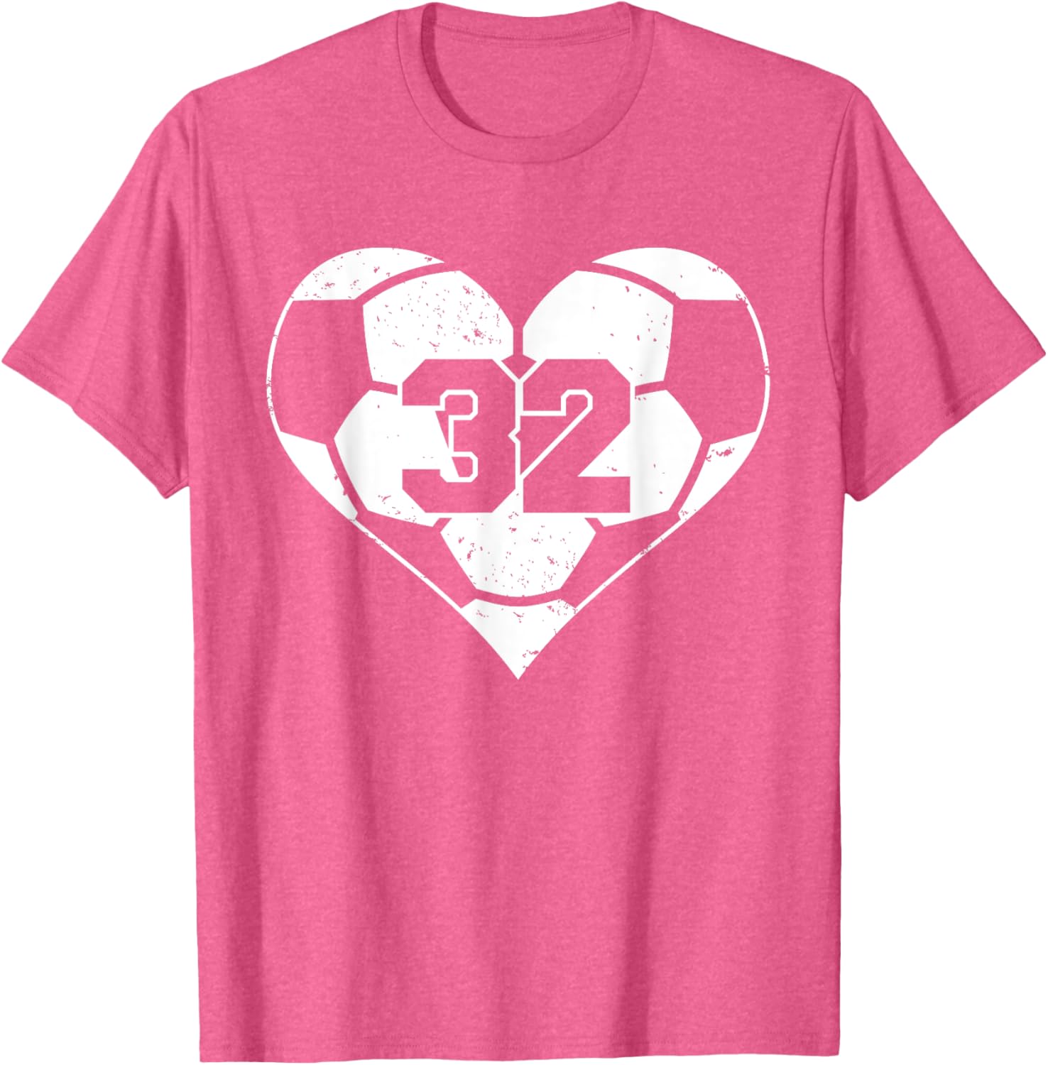 Funny Soccer Heart Game Day T-Shirt with Number 32 Jersey Design - 13