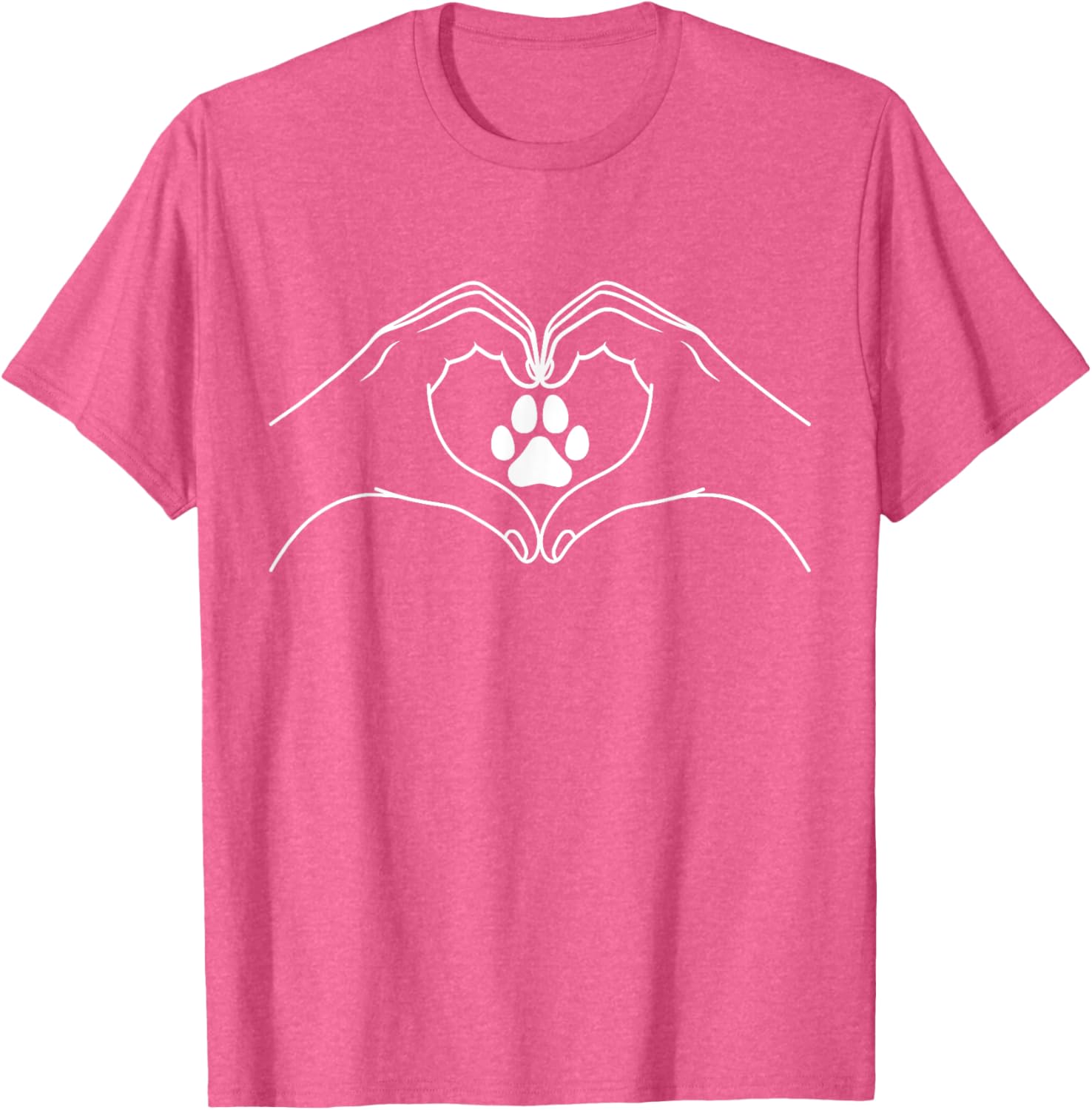 Cute Cat Dog Paw Print Heart T-Shirt for Pet Lovers and Friends - 12