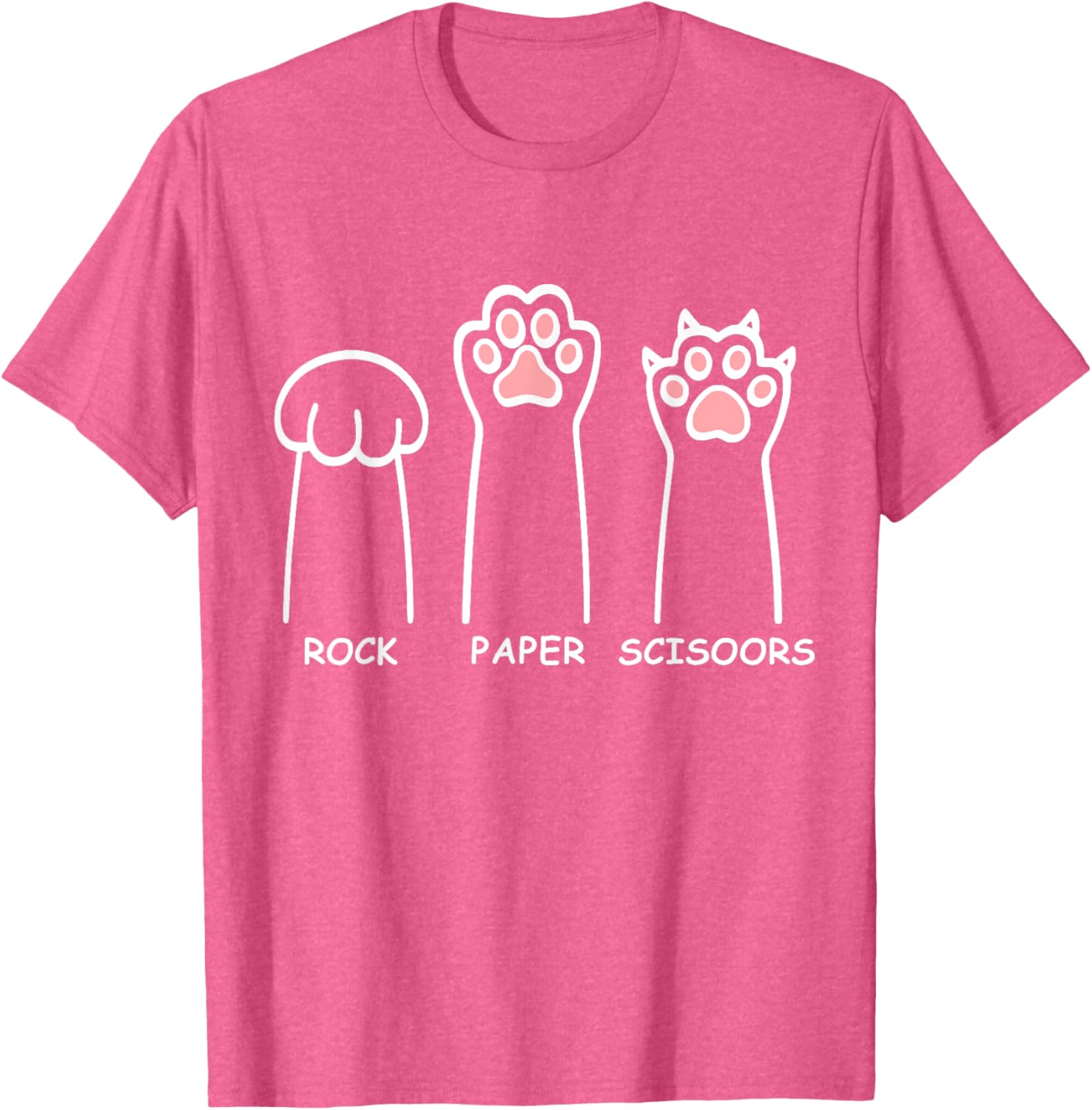 Funny Cat Paws Rock Paper Scissors T-Shirt for Men and Women - 10