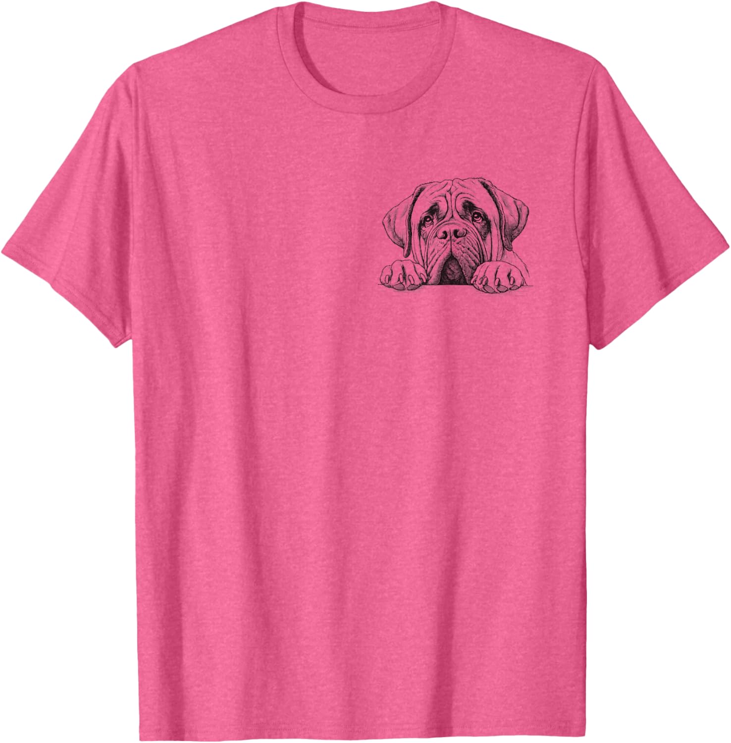 Cute Mastiff Peeking Dog T-Shirt for Men and Women - Adorable Pet Lovers Design - 5