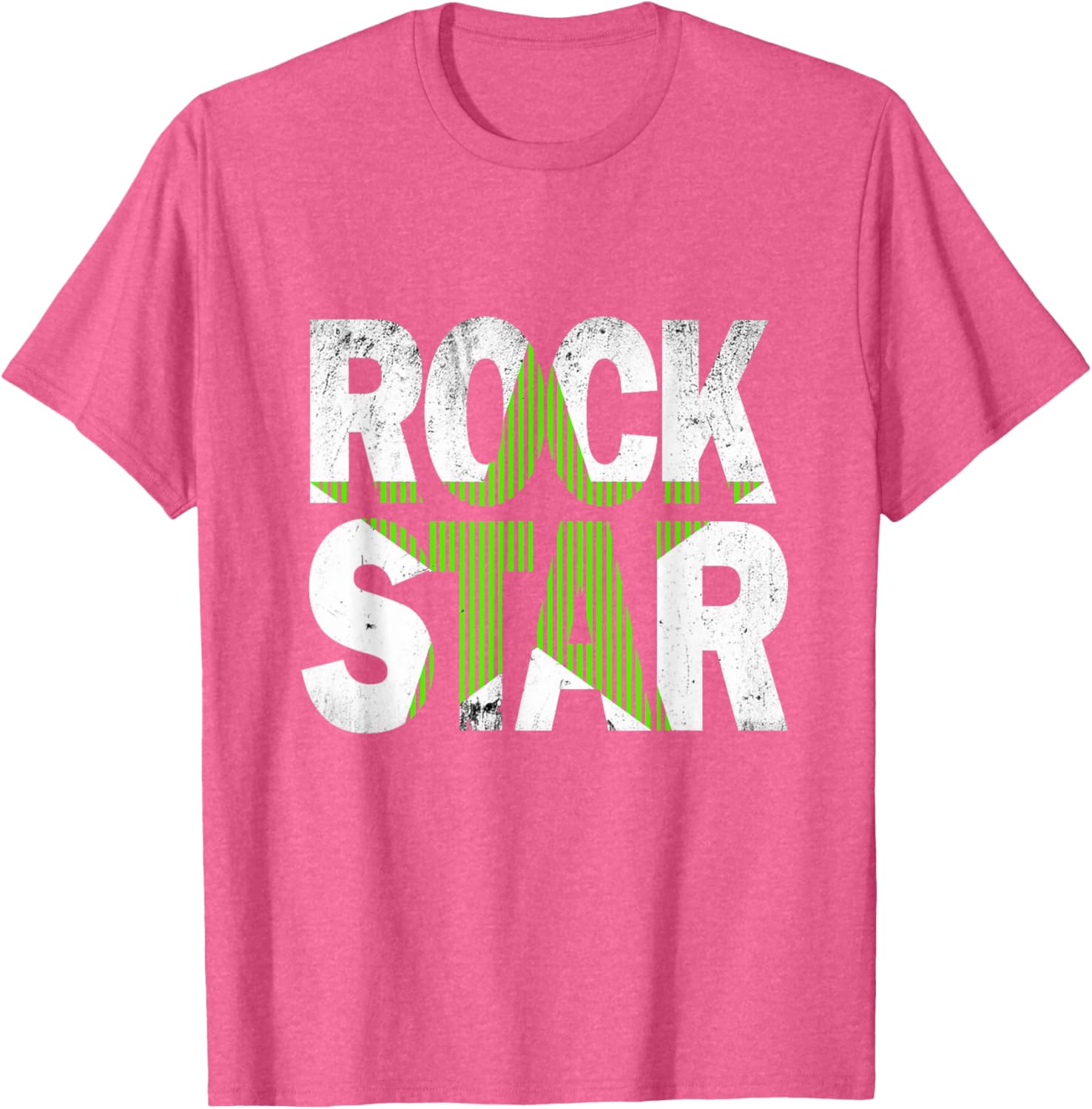 Green Rock Star Distressed Graphic T-Shirt for Trendy Casual Wear - 23