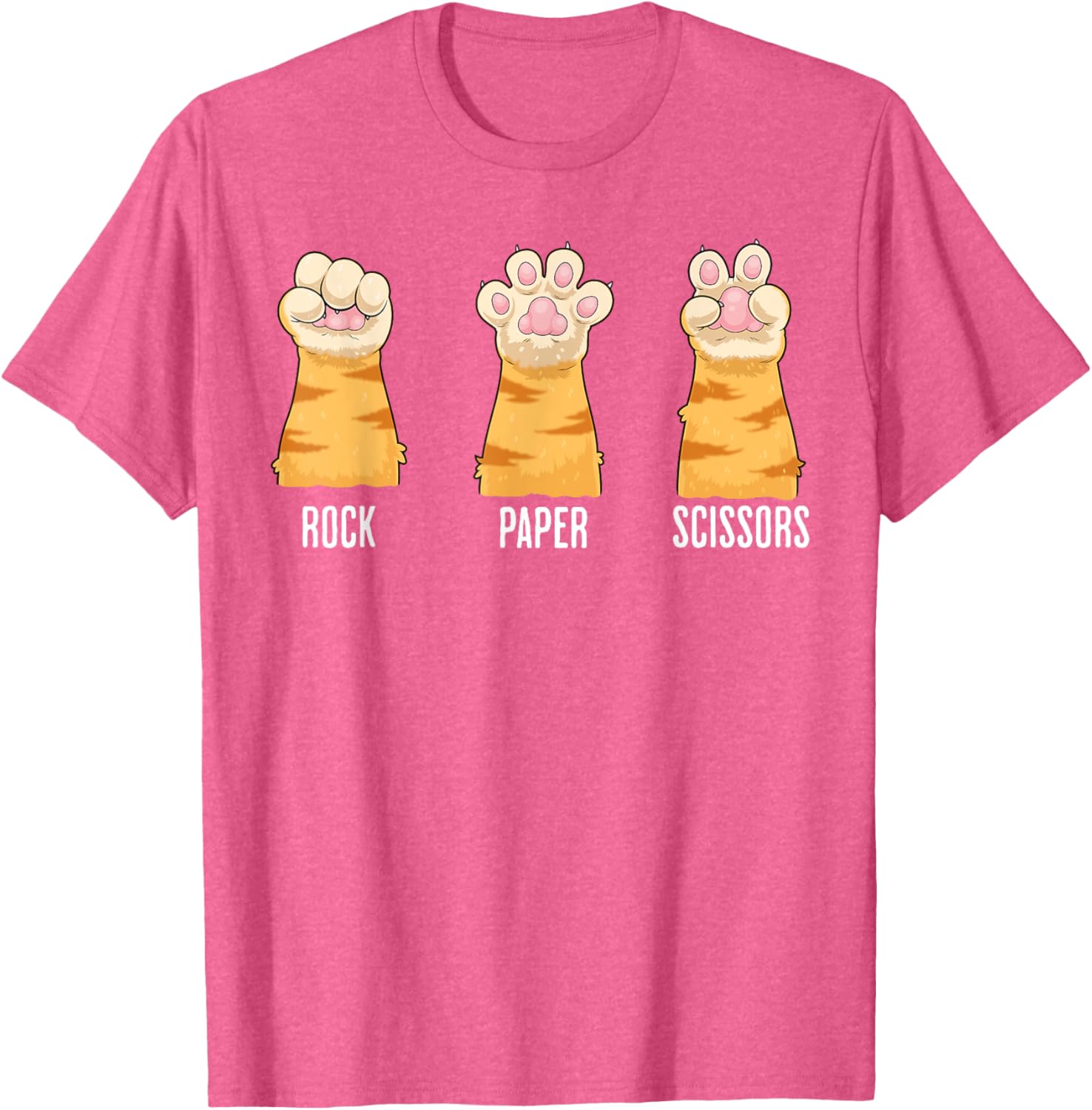 Funny Cat Paws Rock Paper Scissors T-Shirt for Kids and Adults - 6
