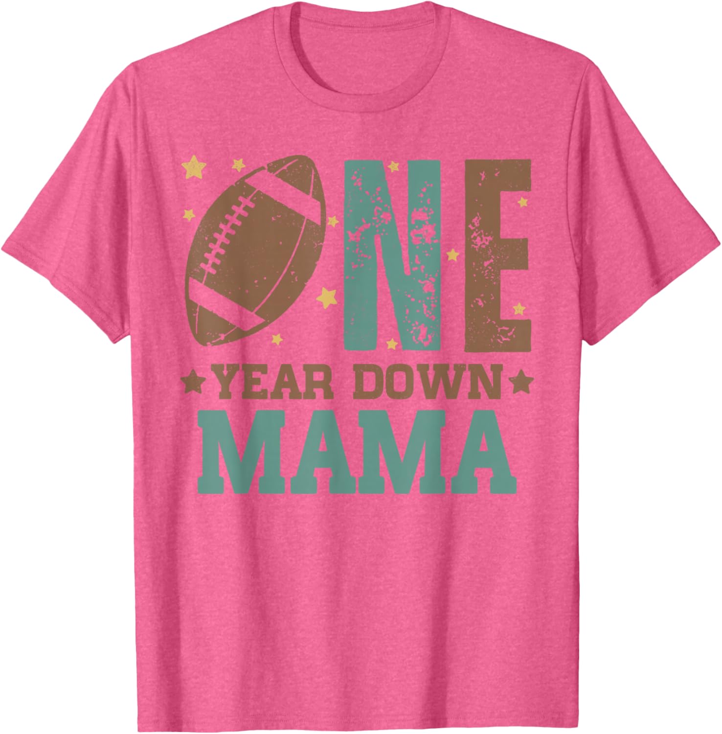 Cute Mama of 1 Year Old Football Birthday Party T-Shirt for Moms - 28