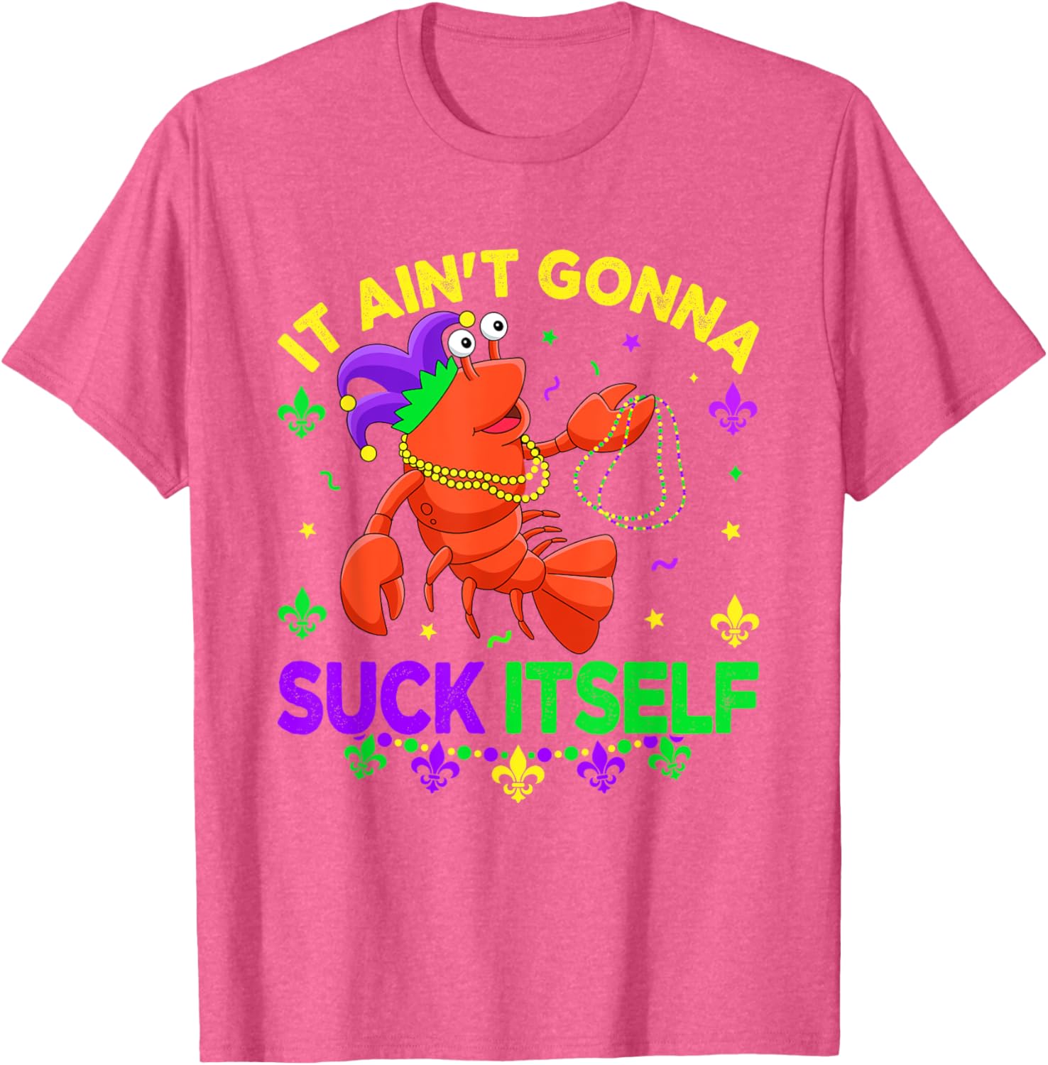 Fun Crawfish Jester Beads Mardi Gras T-Shirt for Festive Celebrations - 5
