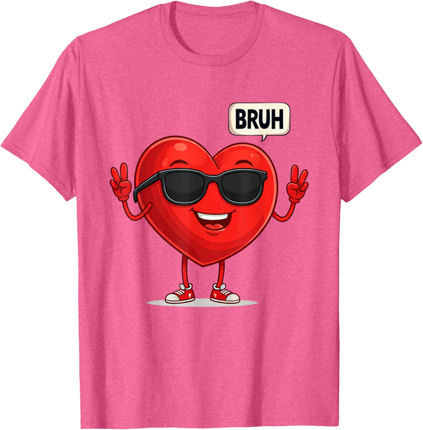 BRUH Valentine's Day Heart Humor Meme Graphic T-Shirt for Men and Women - 4
