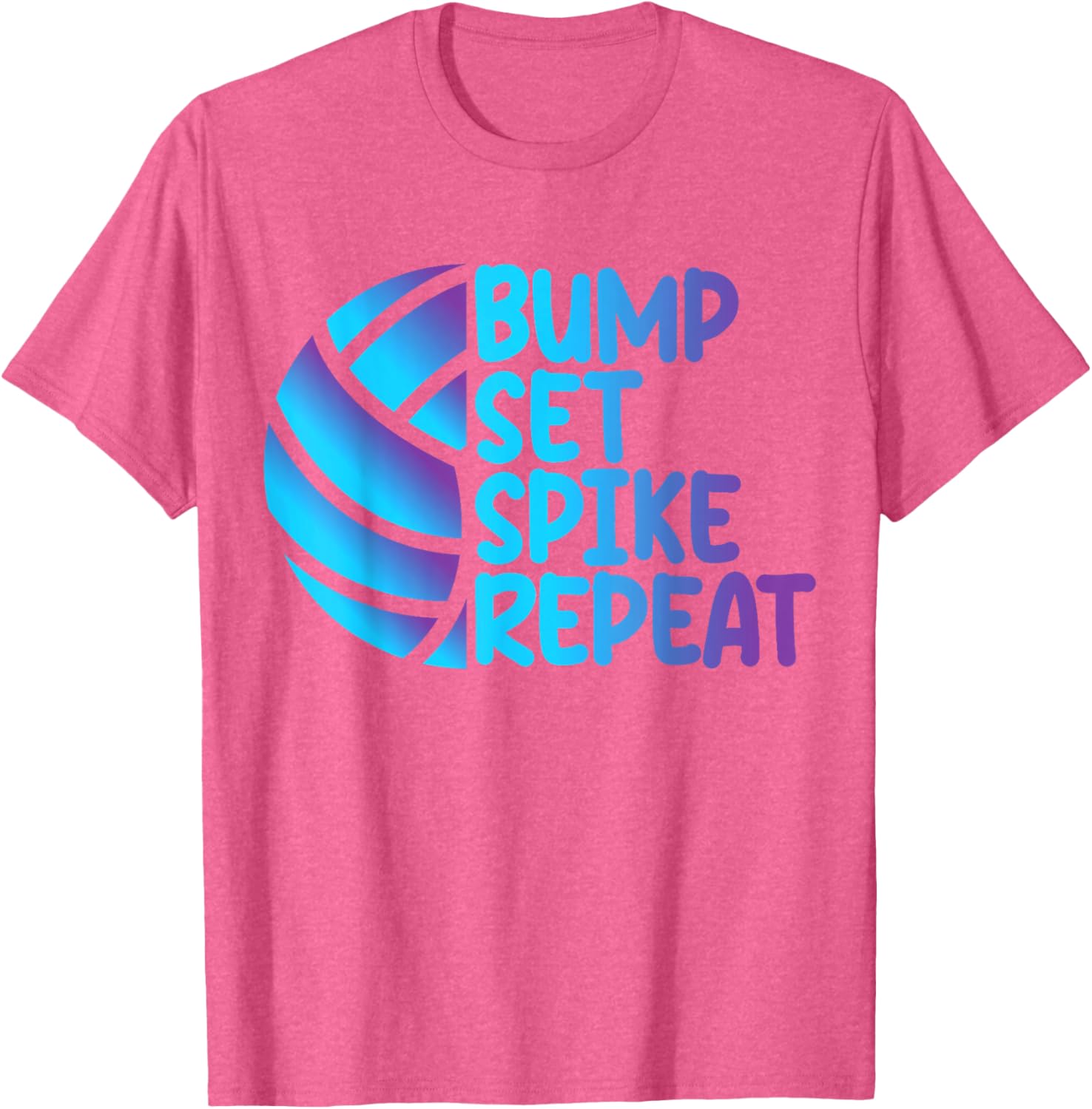 Funny Cool Volleyball Bump Set Spike Repeat T-Shirt for Sports Lovers - 7