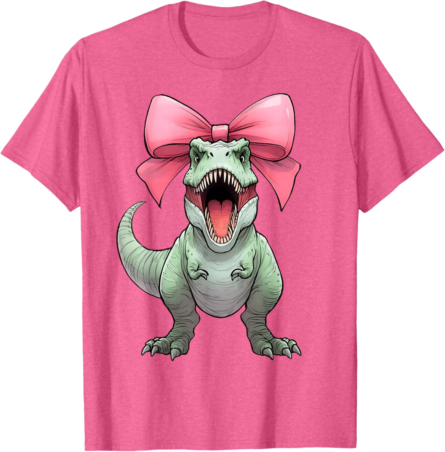 Cute Coquette Bow T-Rex Mom T-Shirt for Dinosaur Lovers - Fun & Stylish - 13