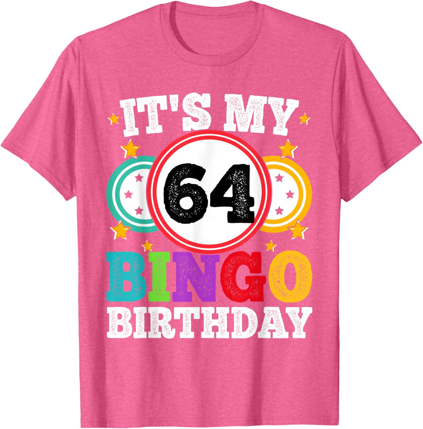 Funny 64th Birthday Bingo T-Shirt for Men and Women - Celebrate in Style! - 8