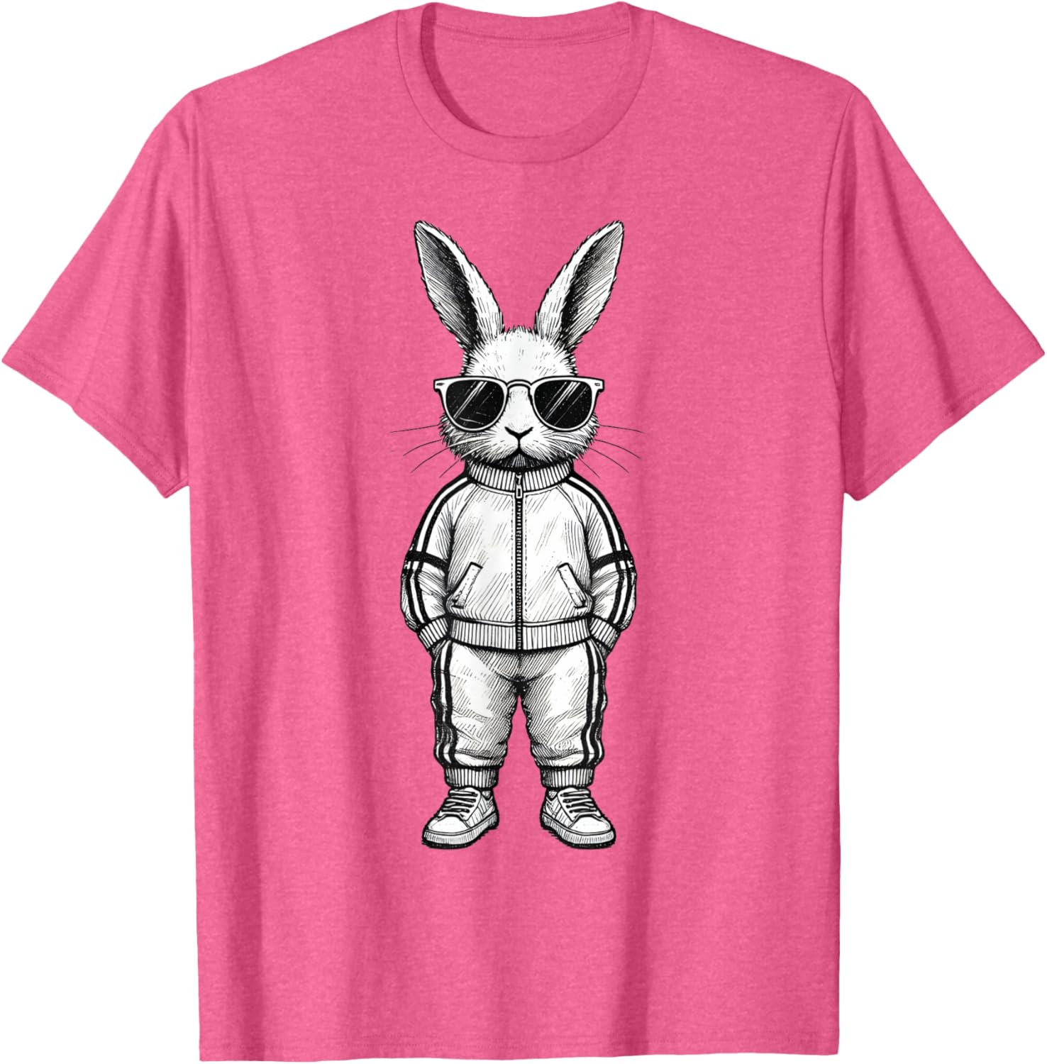 Cool Bunny Face with Sunglasses Easter T-Shirt for Boys and Kids - 23