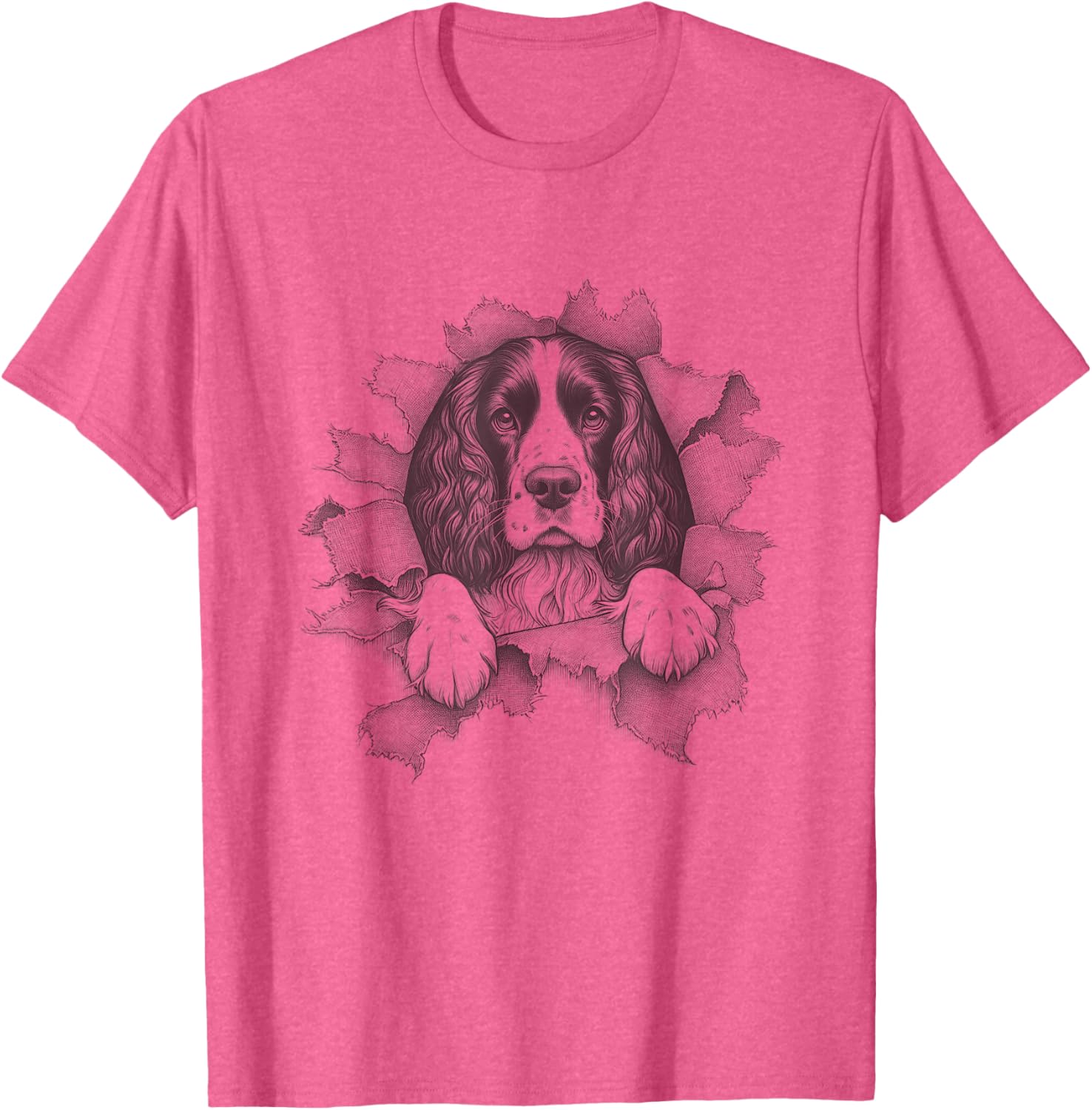English Springer Spaniel Peeking T-Shirt for Dog Lovers - Fun and Stylish Wear - 4