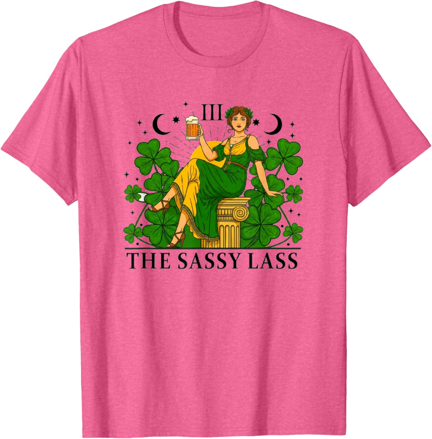 Funny Patrick's Day Sassy Lass Tarot Card T-Shirt for Festive Fun - 10
