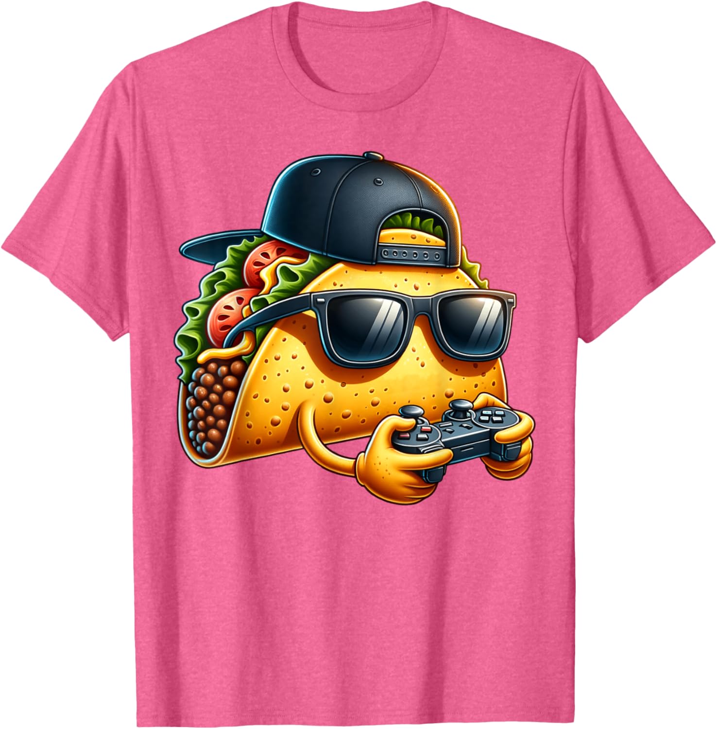 Funny Taco Playing Video Games T-Shirt for Gamers and Taco Lovers - 6