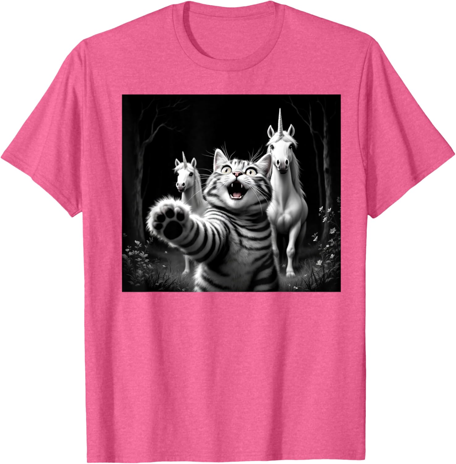 Funny Cat and Unicorn Selfie T-Shirt for Cat Lovers and Kids - 29
